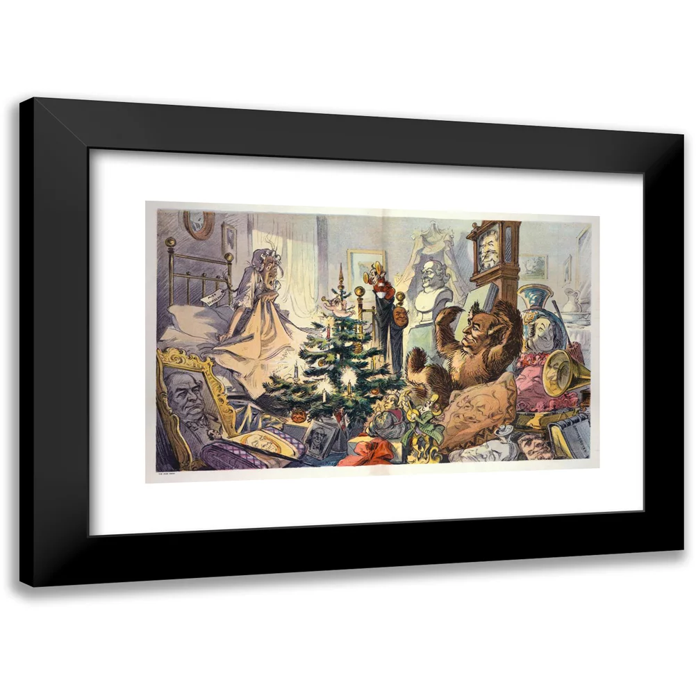 Udo Keppler 14x11 Black Modern Framed Museum Art Print Titled - Same Old Presents (1907)