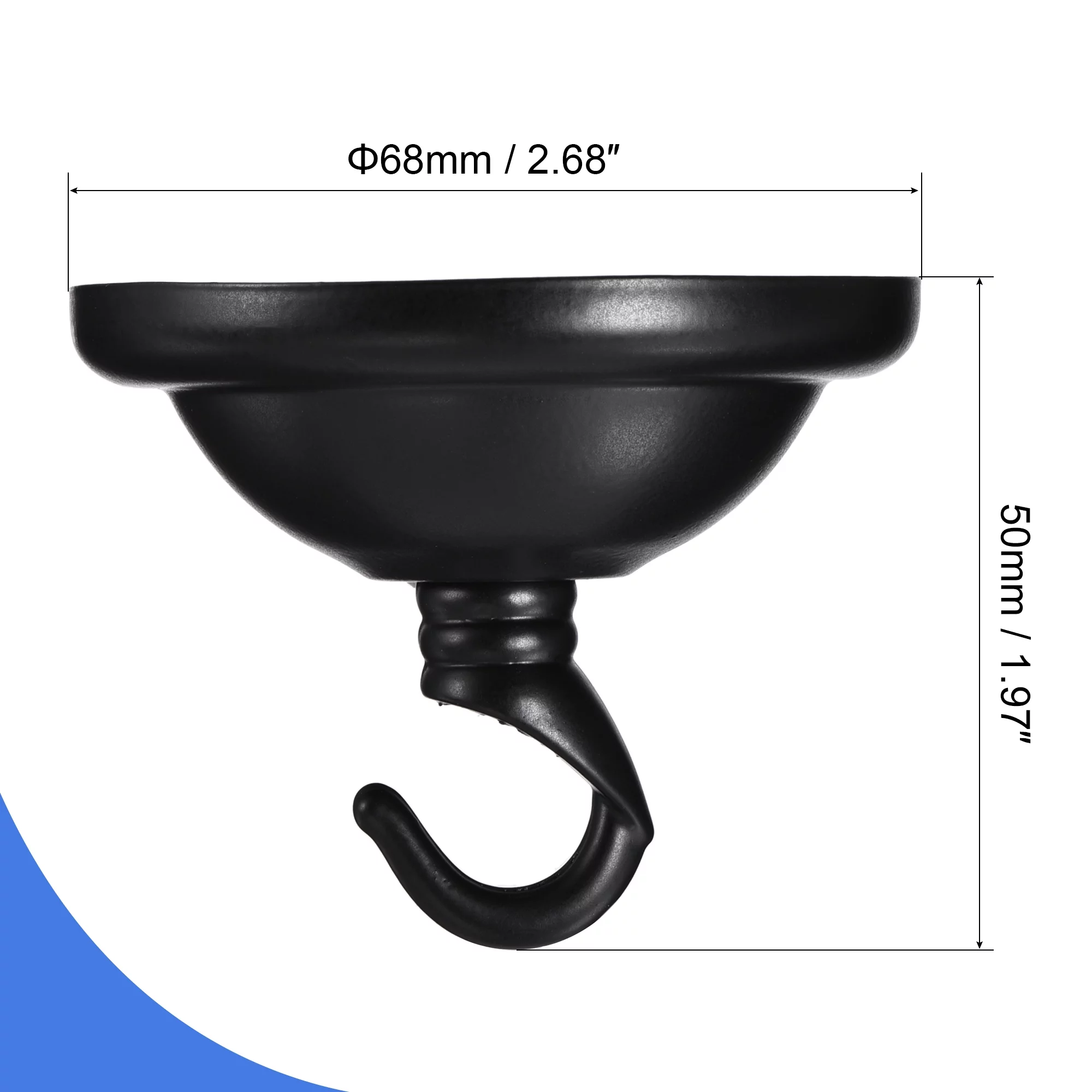 Uxcell Ceiling Hooks Wall Mounted 68x50mm Iron for Hanging Lanterns Plants Black