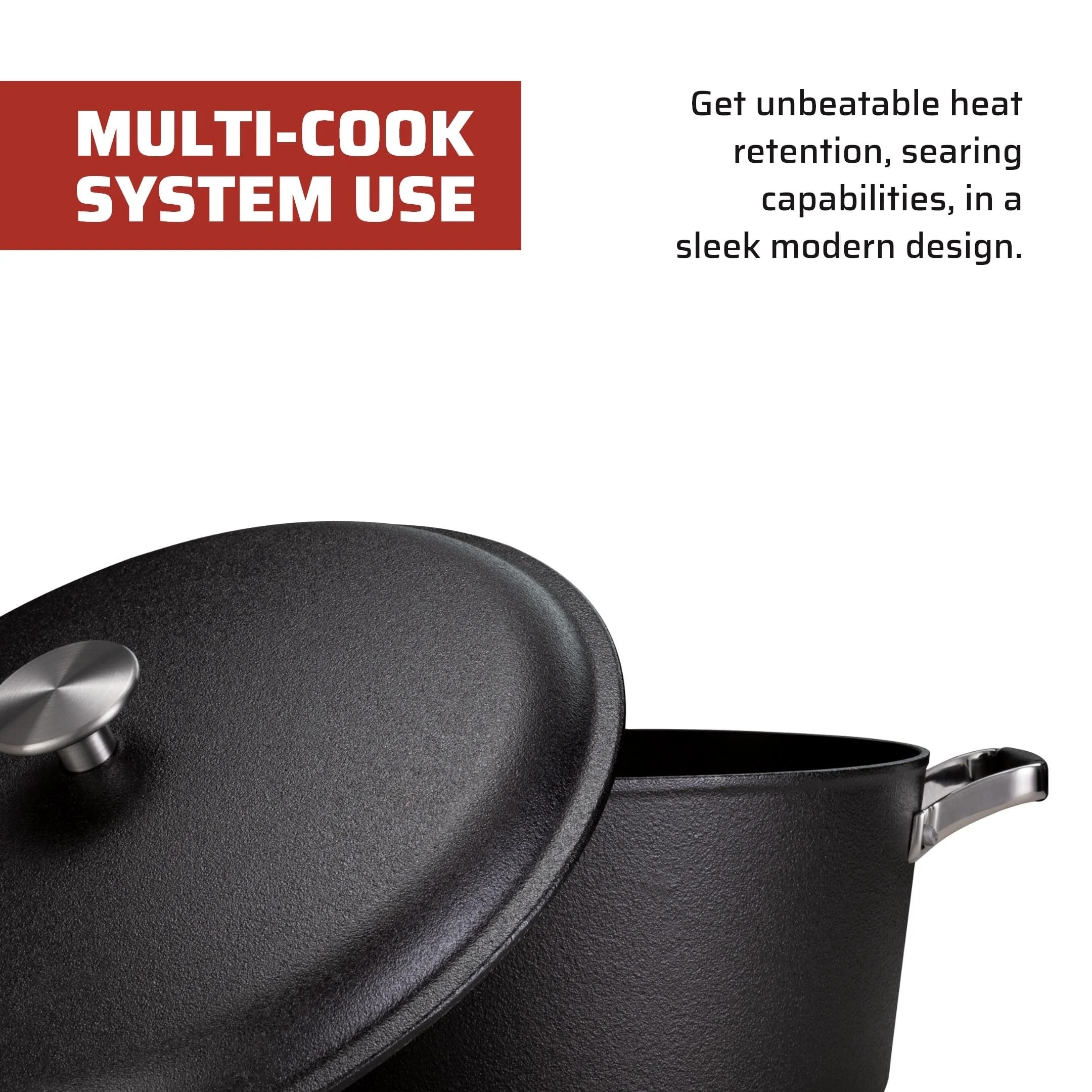 Heritage Cast Iron Dutch Oven 12 - Dutch Oven Pot with Lid for Indoor & Outdoor Cooking - 12