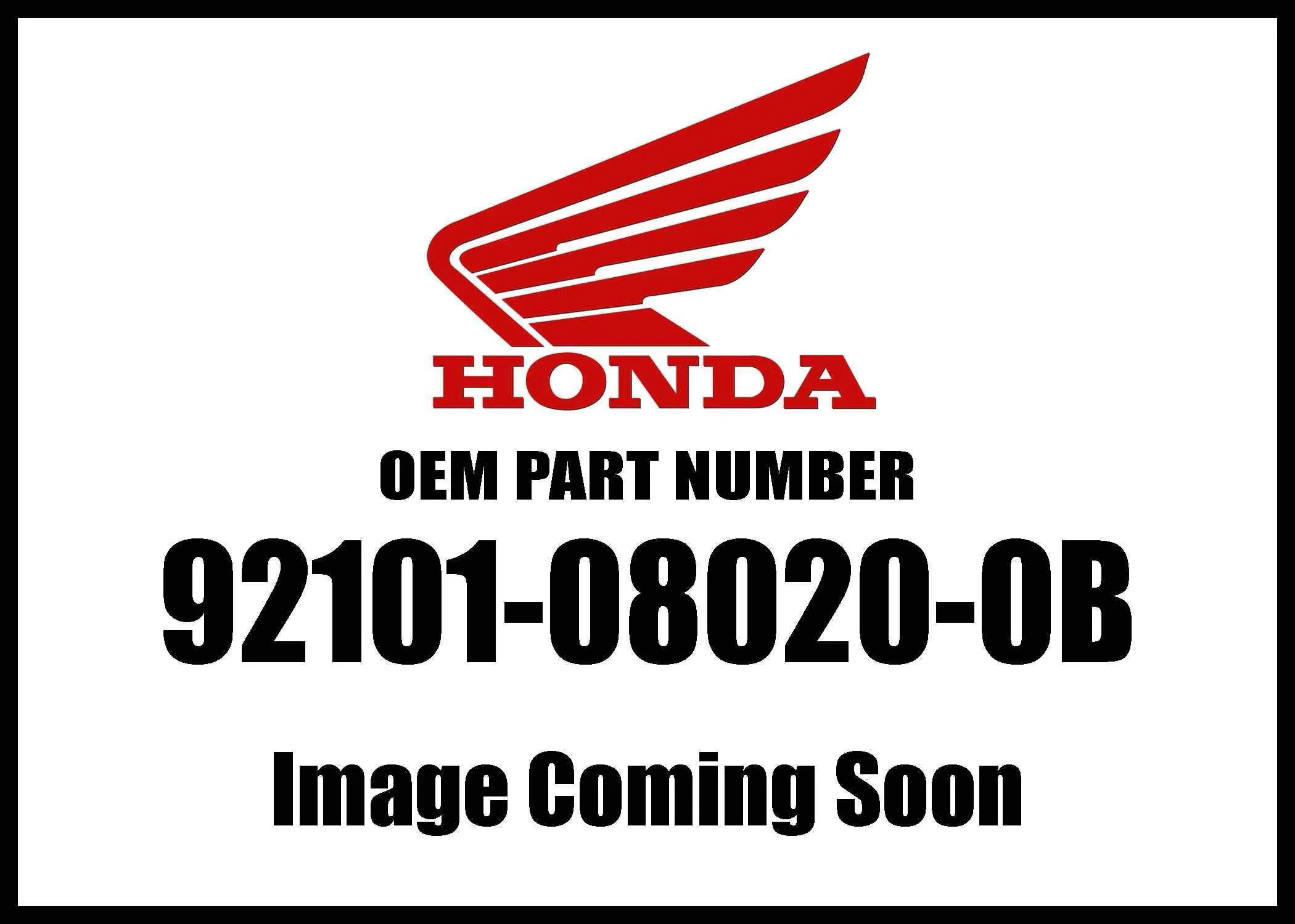 Honda Bolt Hex8x20 92101-08020-0B New OEM