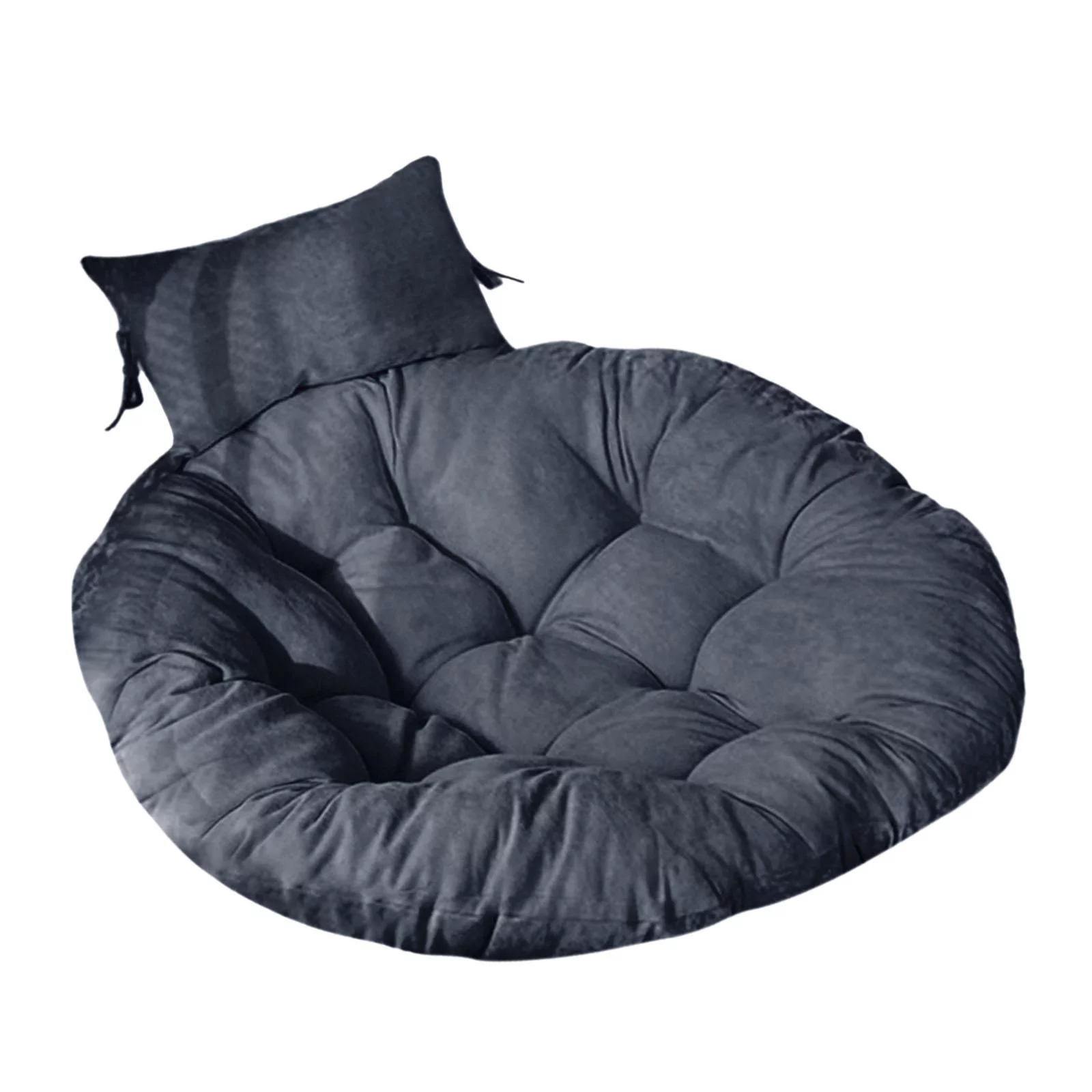 Hanging Rocking Chair Cushion with Pillow Hanging Basket Chair Cushion Diameter 105cm for Indoor and Outdoor Replacement Dark Gray