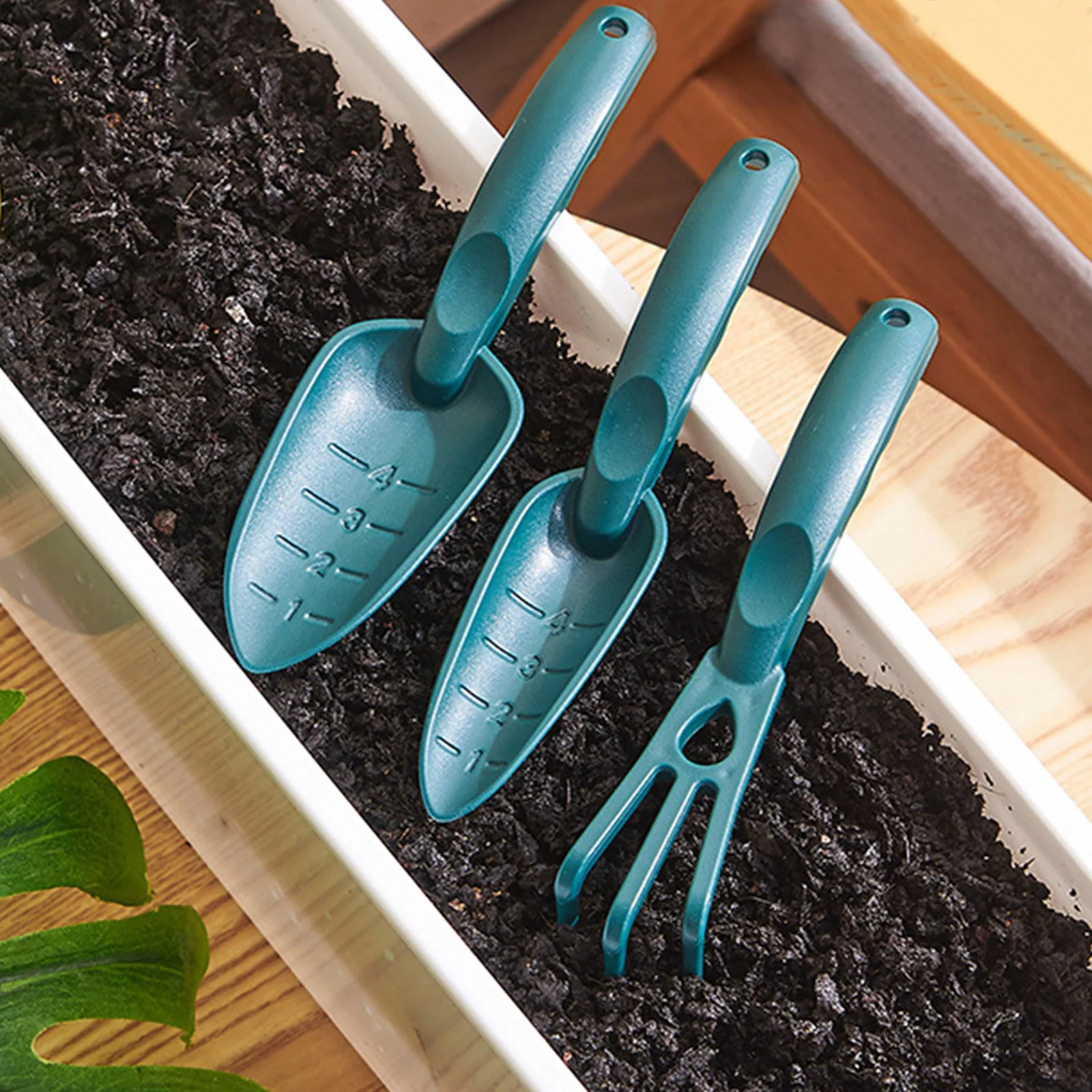 Shovel Rake Flower Mini Household Vegetable Soil Loosening Soil Digging Flower Gardening Tools Three Piece Set