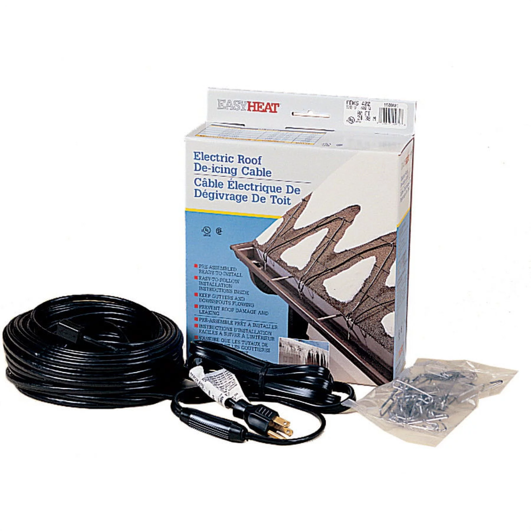 Easy Heat ADKS-100 Electric Roof & Gutter De-Icing Heating Cable, 100W, 20', Each