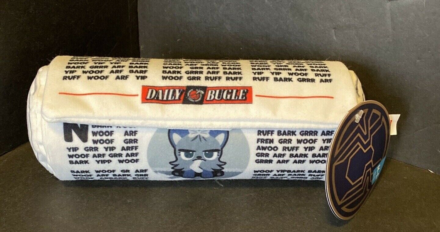 *New* Bark Box Dog Toy *Marvel SPIDER-MAN The Daily Beagle Newspaper Squeaky M/L