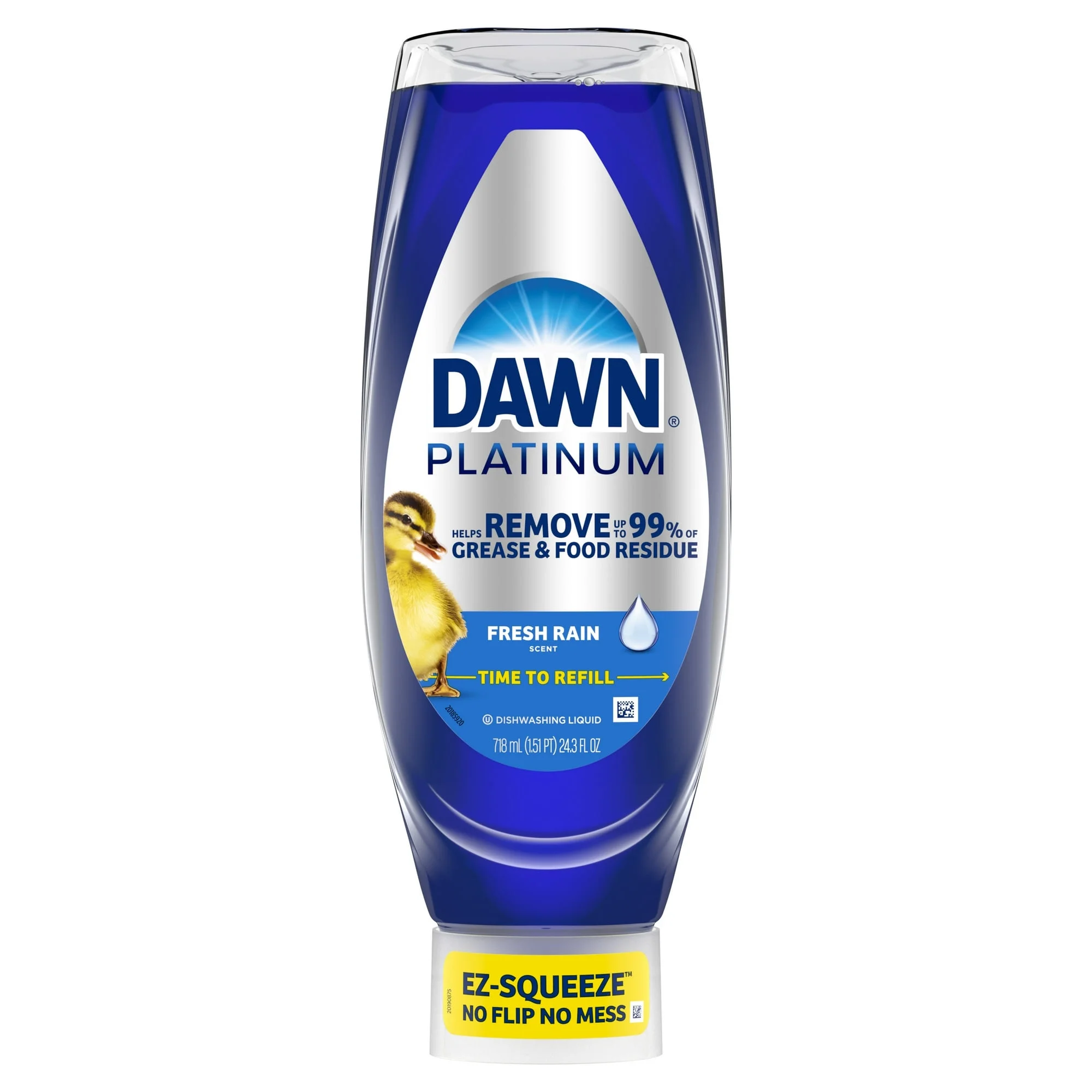 Dawn EZ-Squeeze Platinum Liquid Dish Soap, Refreshing Rain, 24.3 fl oz