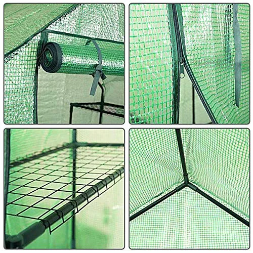 Walk-in Plants Greenhouse 8 Shelves Mini Portable Greenhouse 4 Tier for Garden Patio Backyard (56