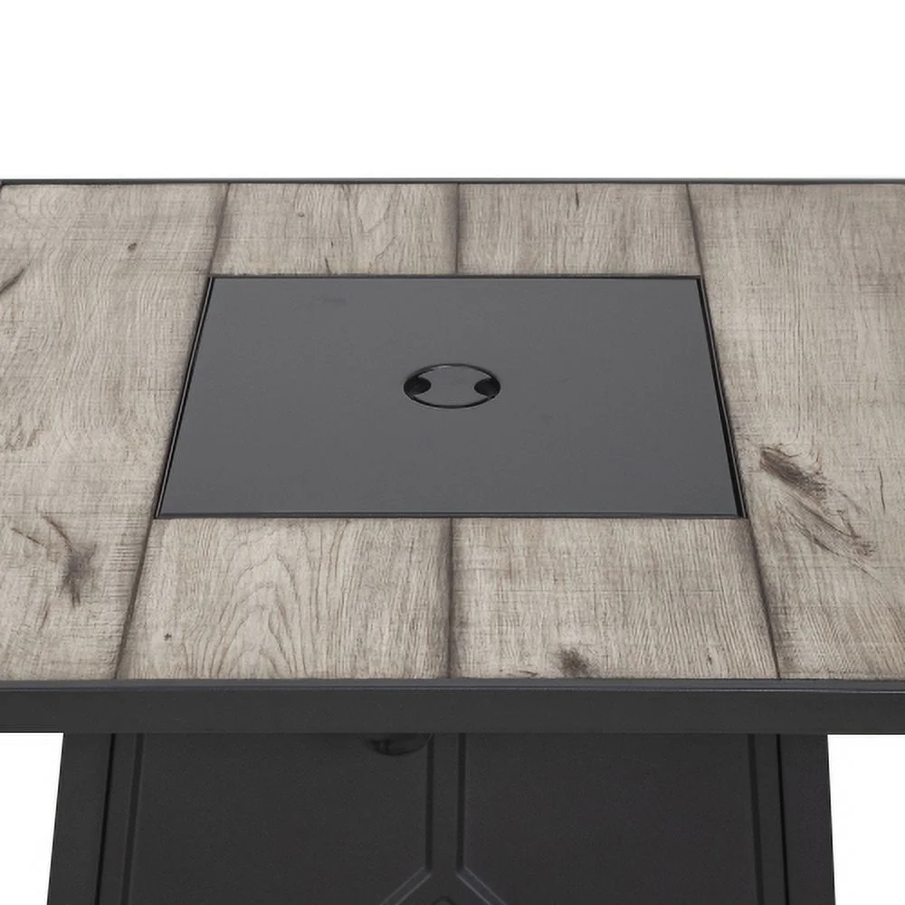 Buumin 40,000 BTU Steel Propane Gas Fire Pit Table With Steel lid, Weather Cover