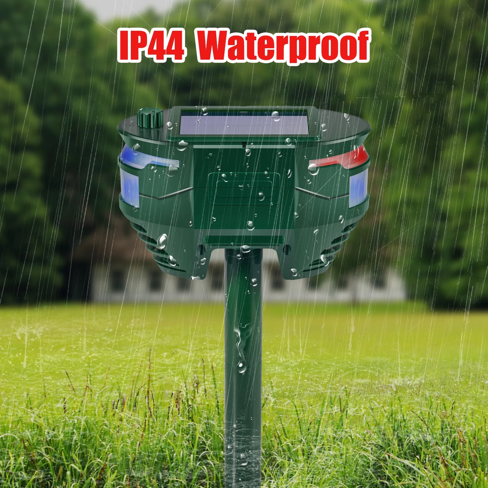 G·PEH Outdoor Solar Animal Repeller Ultrasonic Dog Cat Deterrent Flashlight & Motion Activated Safe for Humans Garden Pest Control Solution(2Pack)