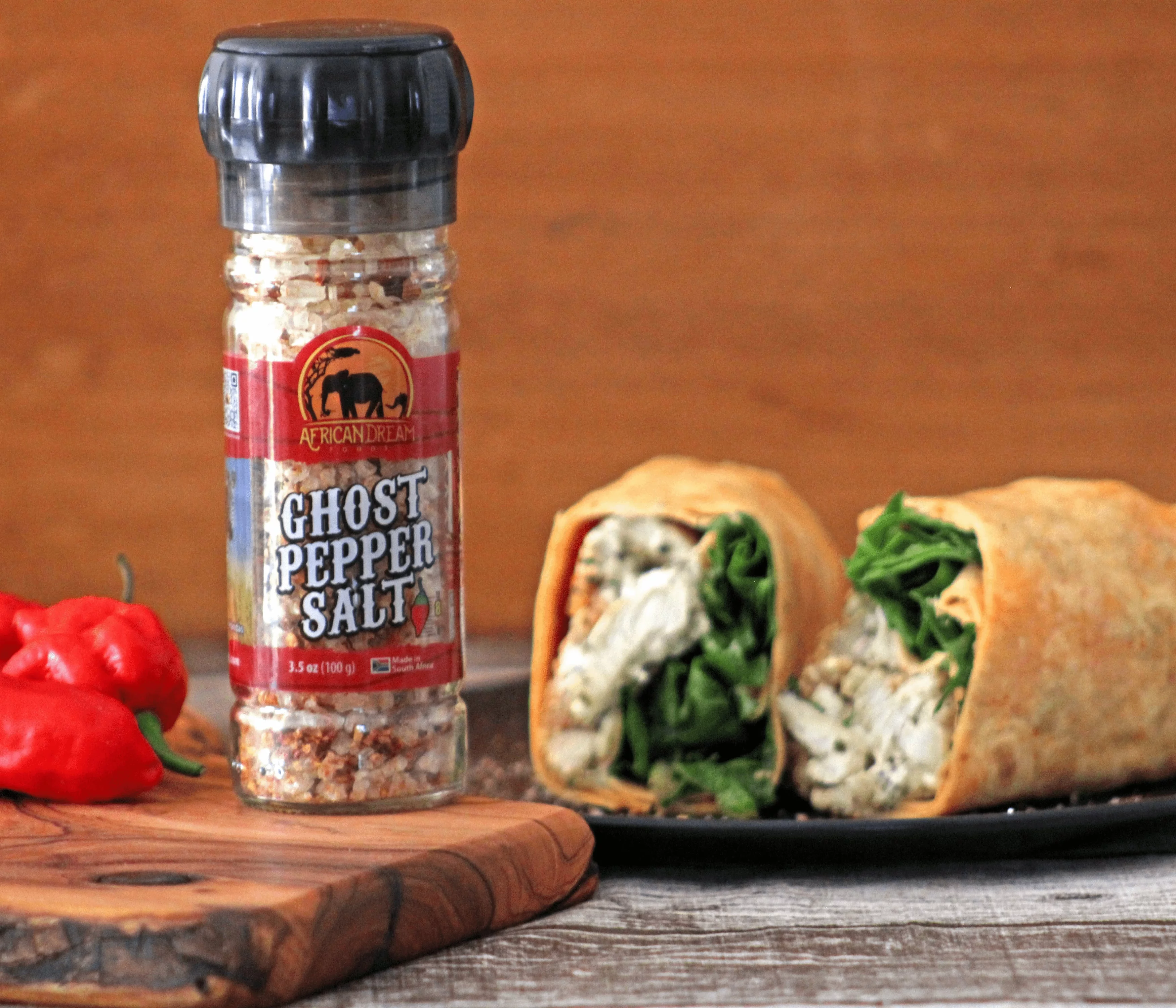 African Dream Foods Ghost Pepper Salt with Grinder (3.5oz)