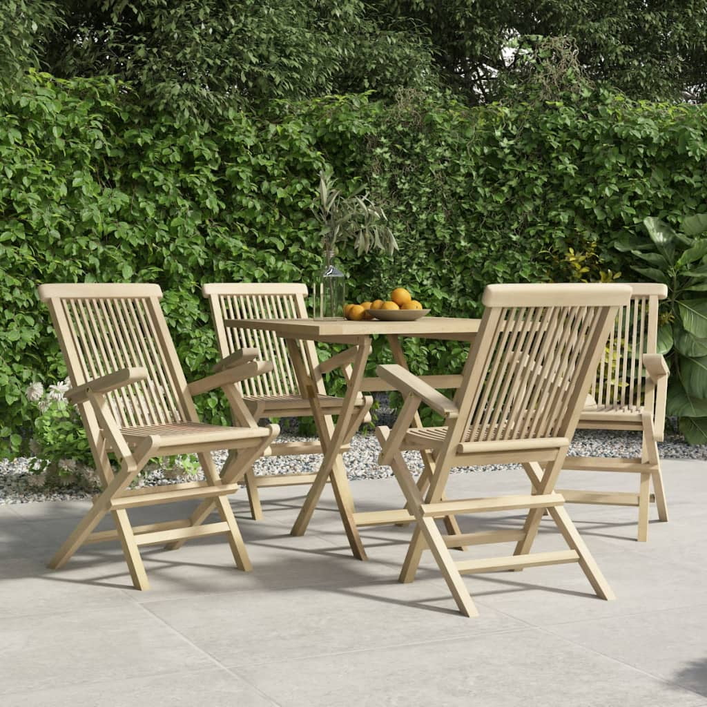 Folding Patio Chairs 4 pcs Gray 22