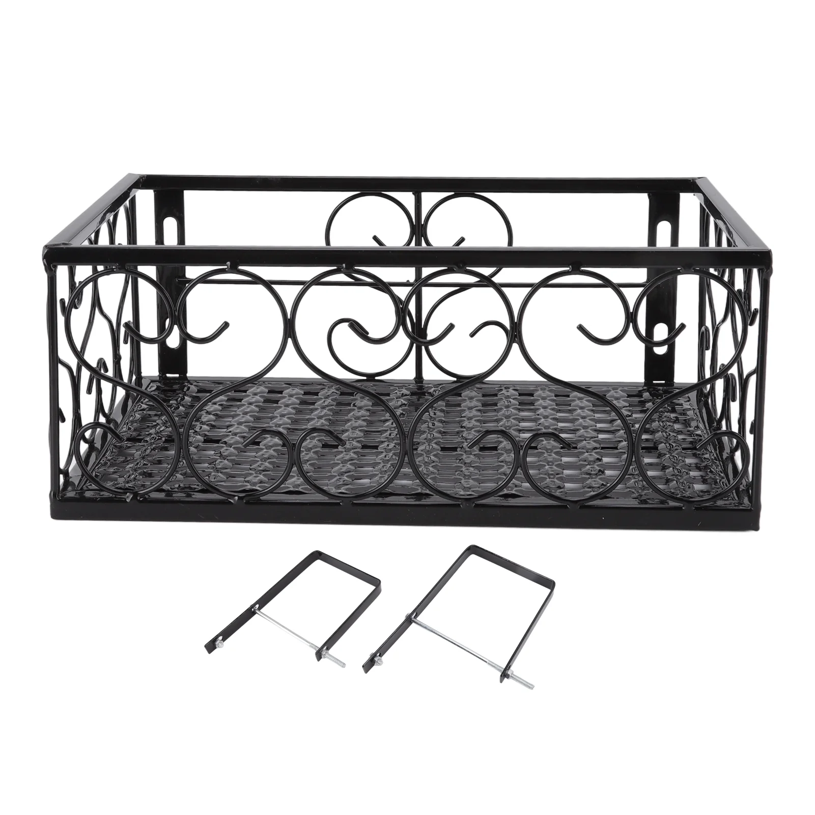 Verdant Touch Metal Patio Railing Shelf Balcony Flower Pot Stand Thickened Iron Decorative Patio Railing Shelf With Retainers for Windowsill Applicable to 10.5cm/4.1in Railing