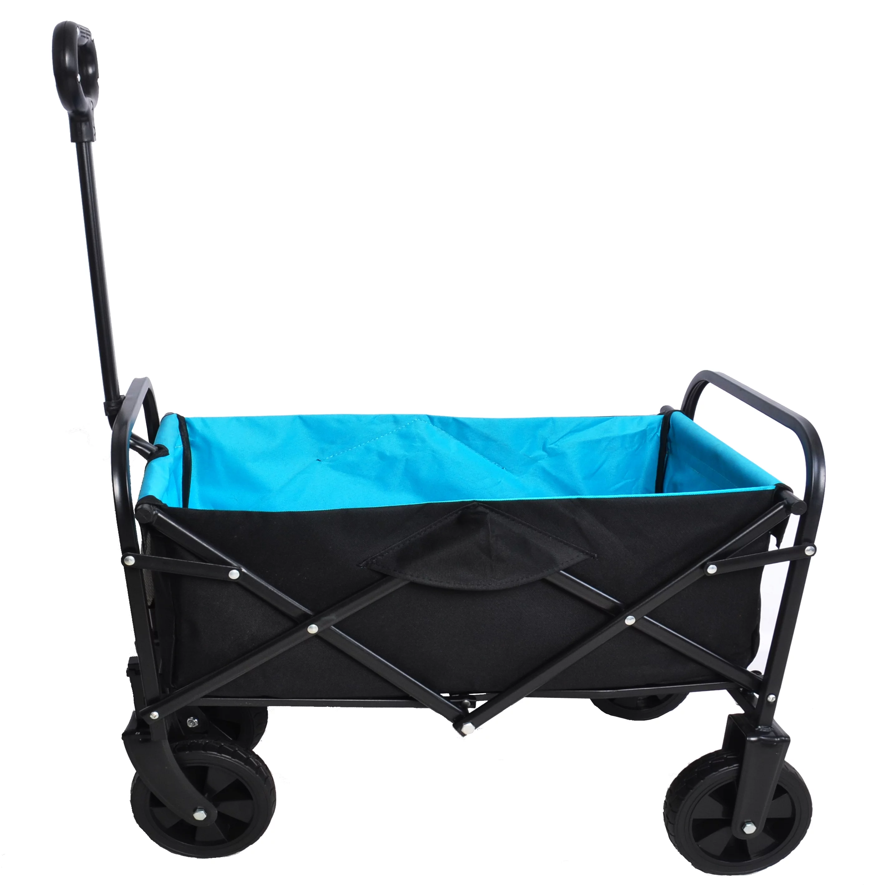Mini Folding Cart Portable Wagon Thick Fabric Adjustable Handles Carts for Garden, Shopping, Picnic, Camping, Beach