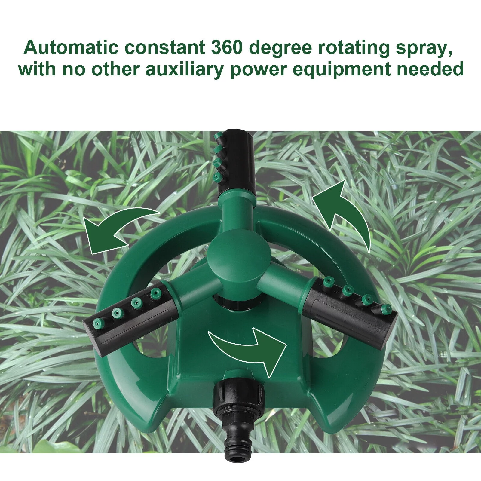 Garden Sprinkler Spray Head 360° Automatic Rotating Lawn Grass Sprinklers System