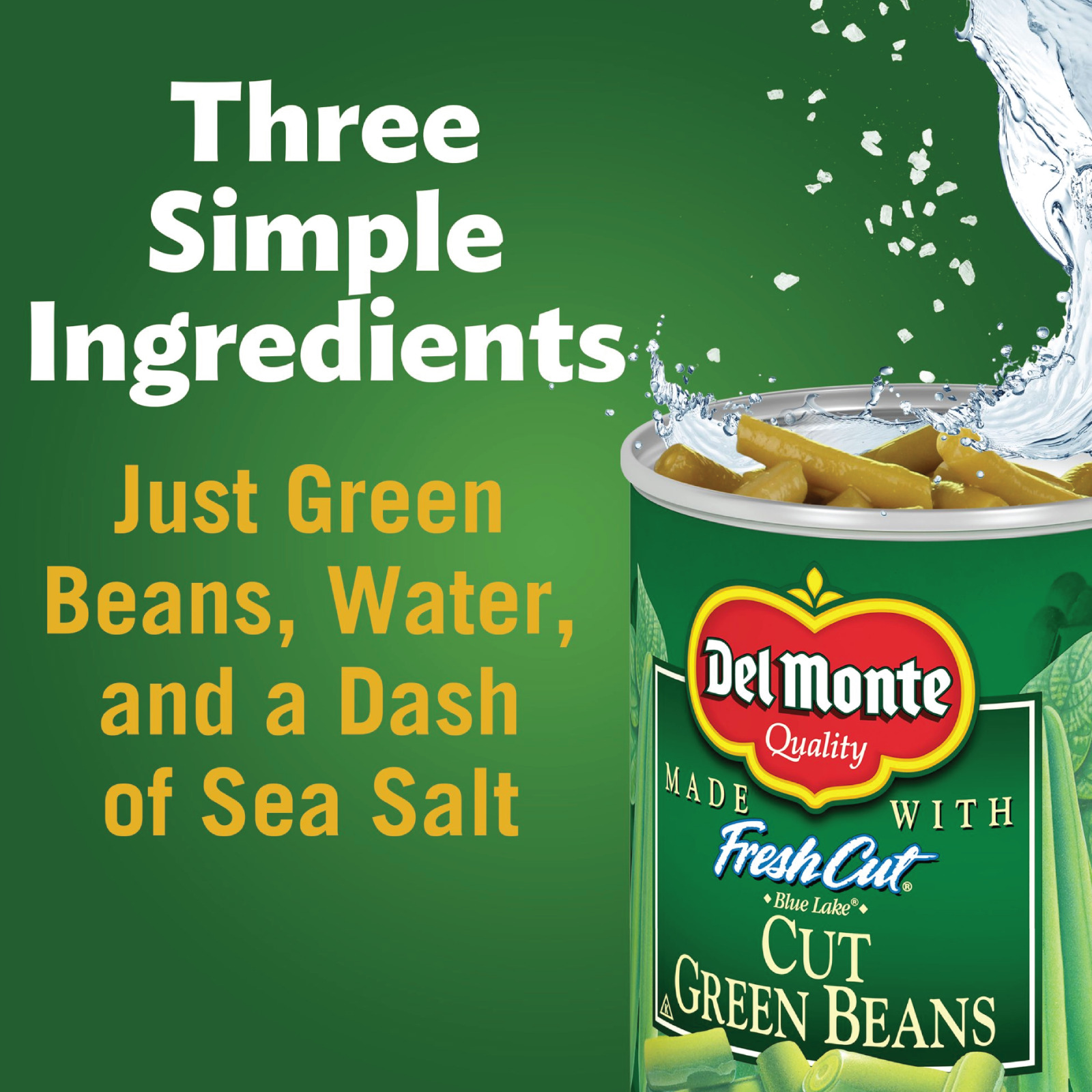 6x Cans Del Monte Quality Fresh Cut Green Beans - 15oz!