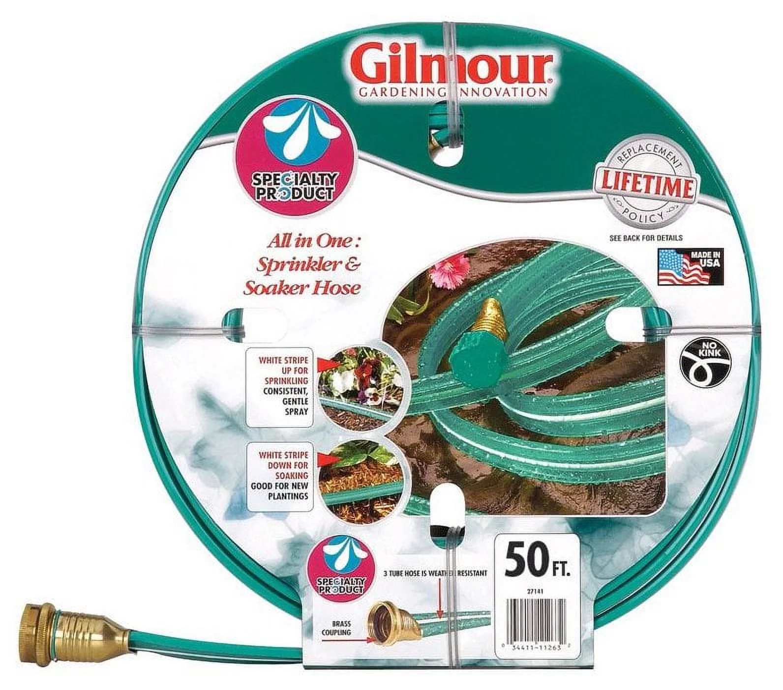 50 ft. Gilmour Flat Sprinkler Soaker Watering Hose - Garden Watering Hoses