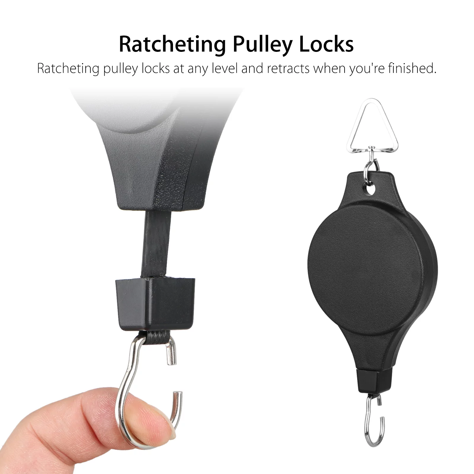 EEEkit Black Plastic and Metal Plant Hangers (2 Pack)