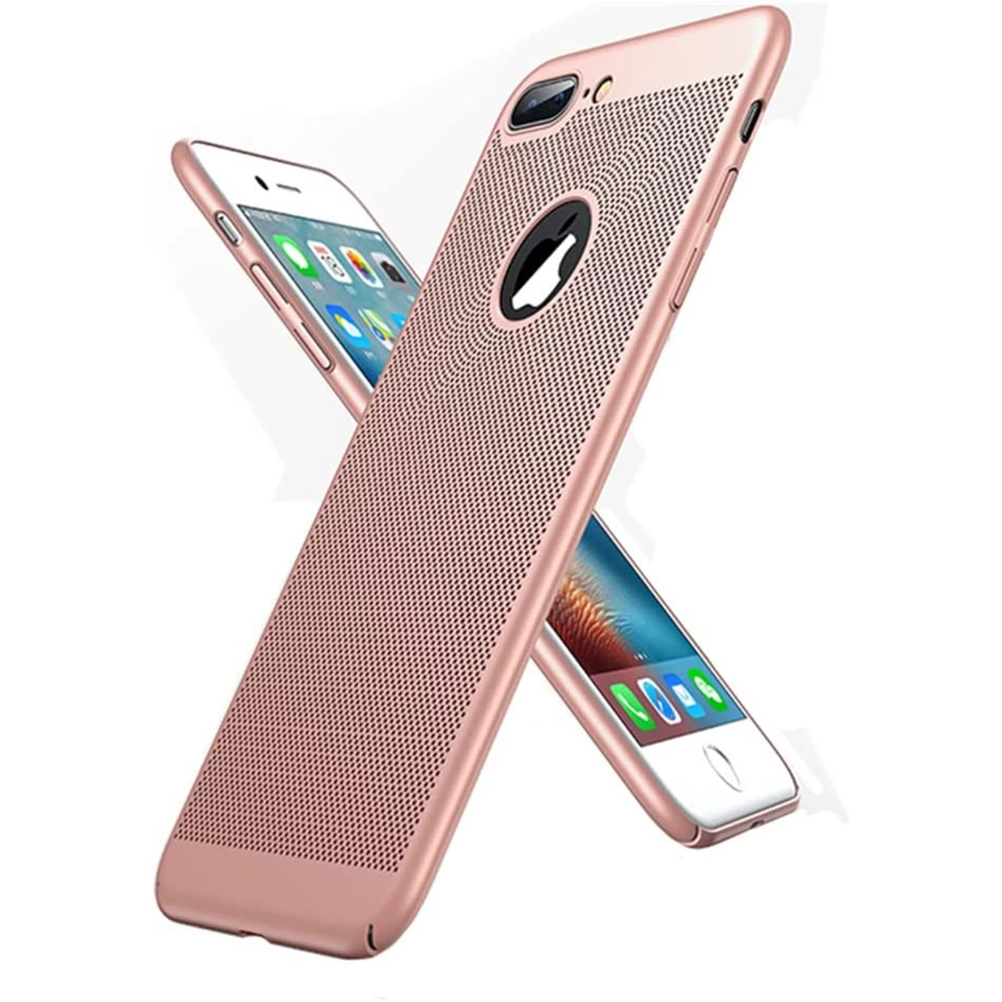 Heat Dissipation iPhone 8 Case (Rose Gold) Breathable Cooling Hollow Cellular Hole Full Camera Lens Protection Ultra Slim Cover
