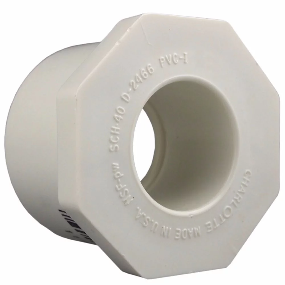 Charlotte Pipe PVC 02107 1050HA Reducing Bushing, White, Each