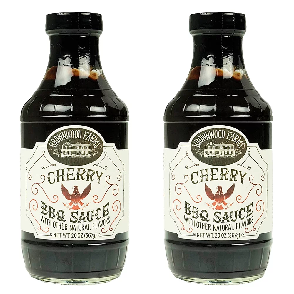 Brownwood Farms Sweet & Tangy Cherry BBQ Sauce Gluten Free Farm Fresh 2 Pack