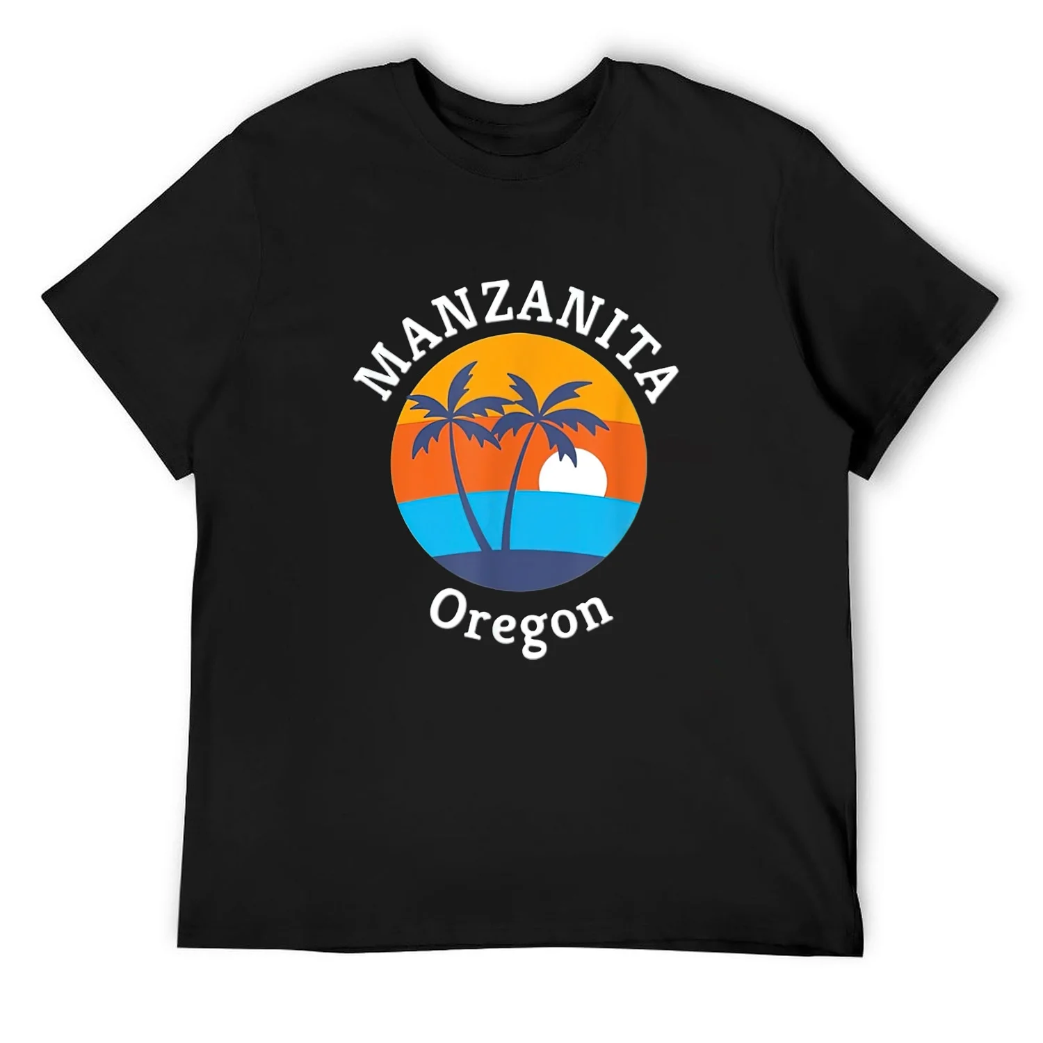 Mens Manzanita Beach Oregon Summer Vacation Souvenir T-Shirt Black 4X-Large