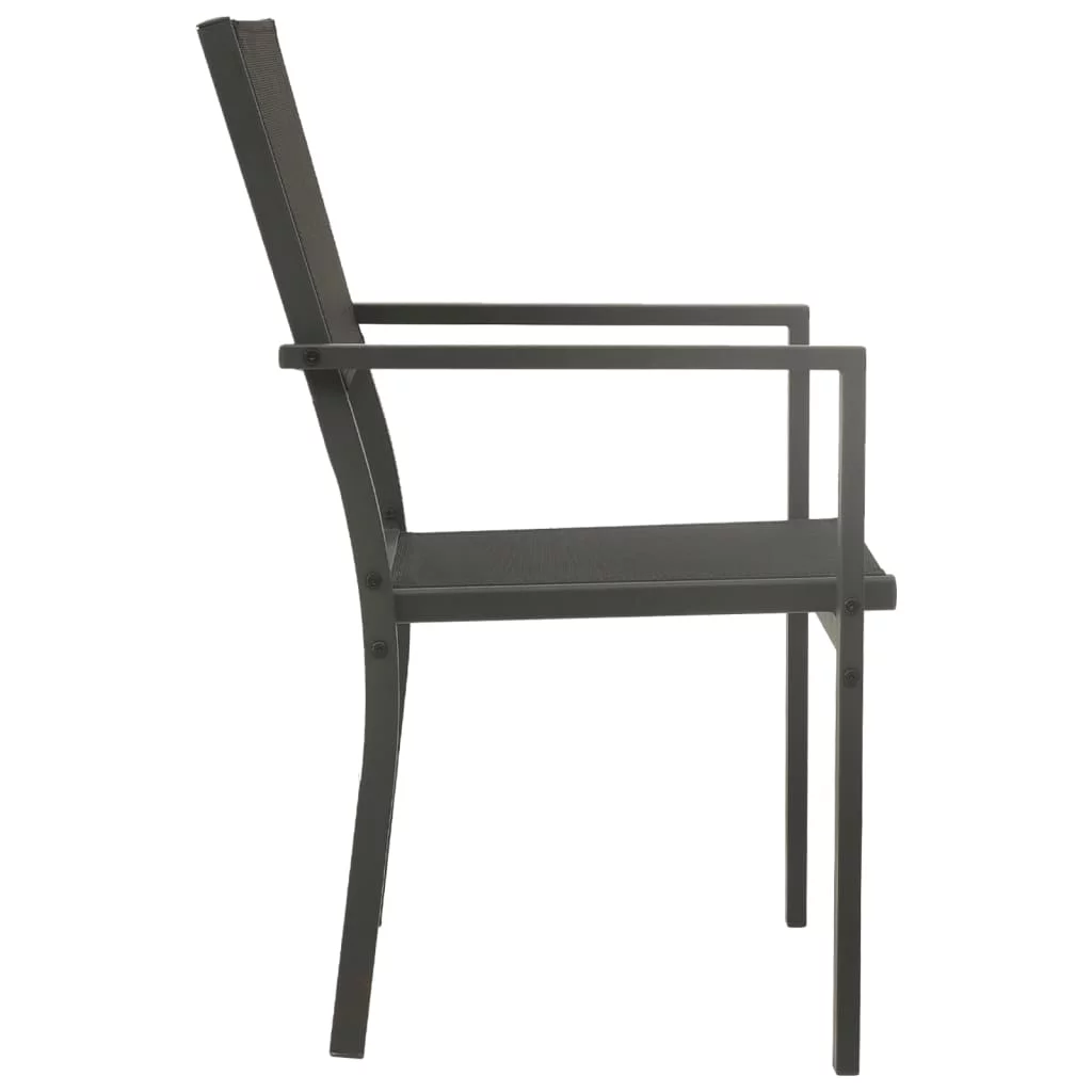 OWSOO Patio Chairs 2 pcs Textilene and Steel Black and Anthracite