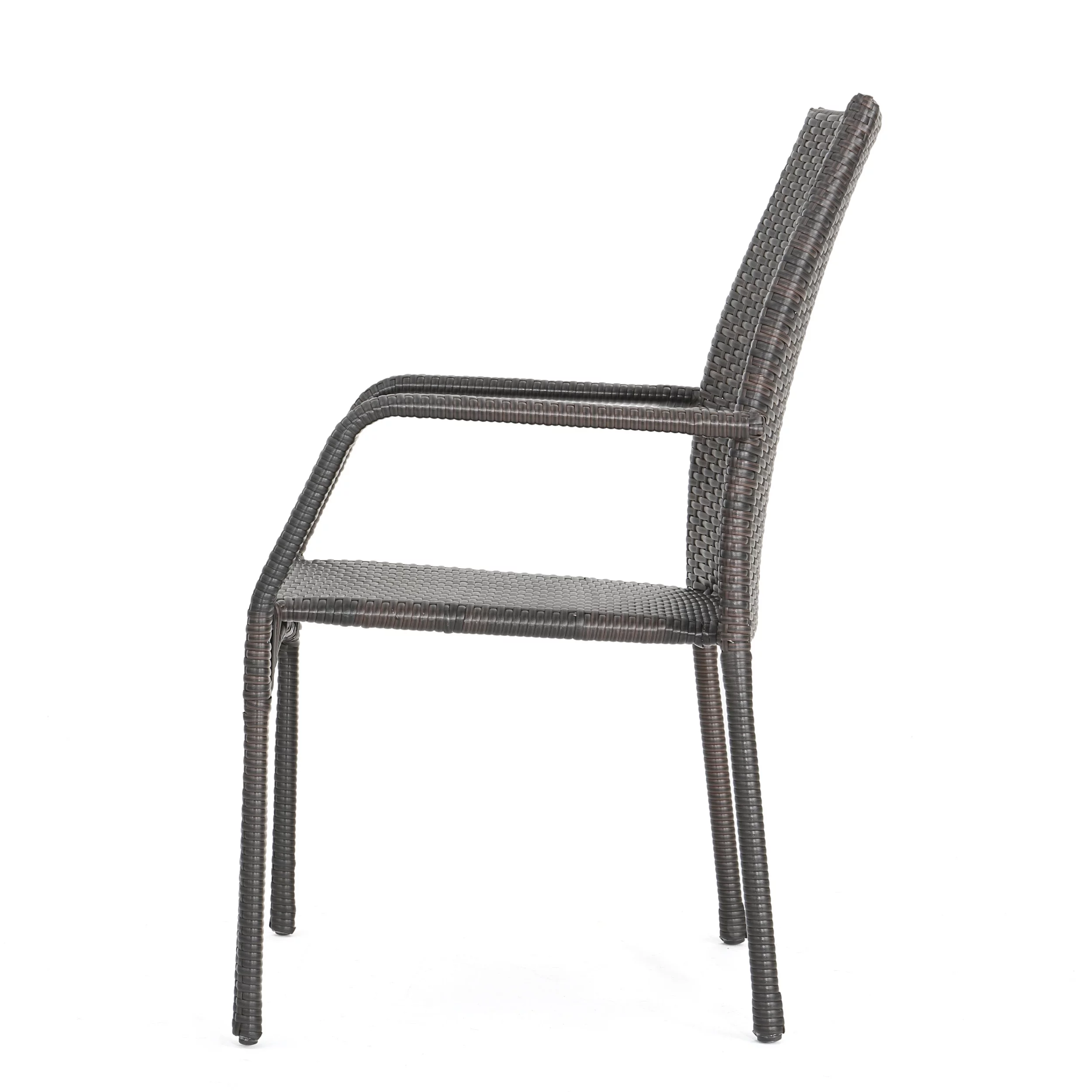 Brewer 7 Piece Outdoor Wicker Dining Set, Multi Brown