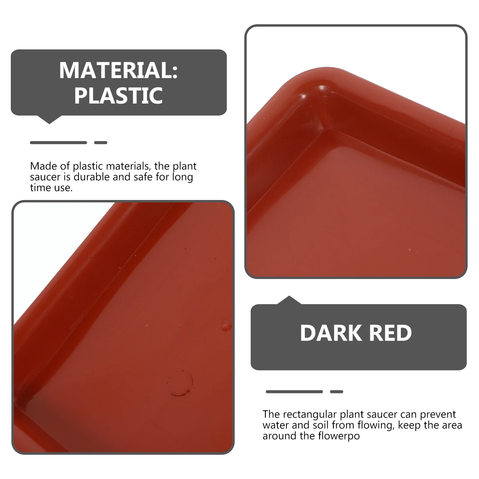 Yueyihe 10Pcs Rectangular Flowerpot Water Tray Rectangular Plant Saucer Garden Plant Pot Holder Trays