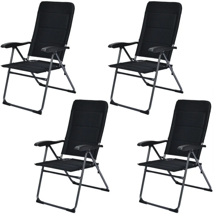 Folding Patio Chairs Set of 4 - Set of 4 - 42.5 - Relax in style with our adjustable patio chairs set!