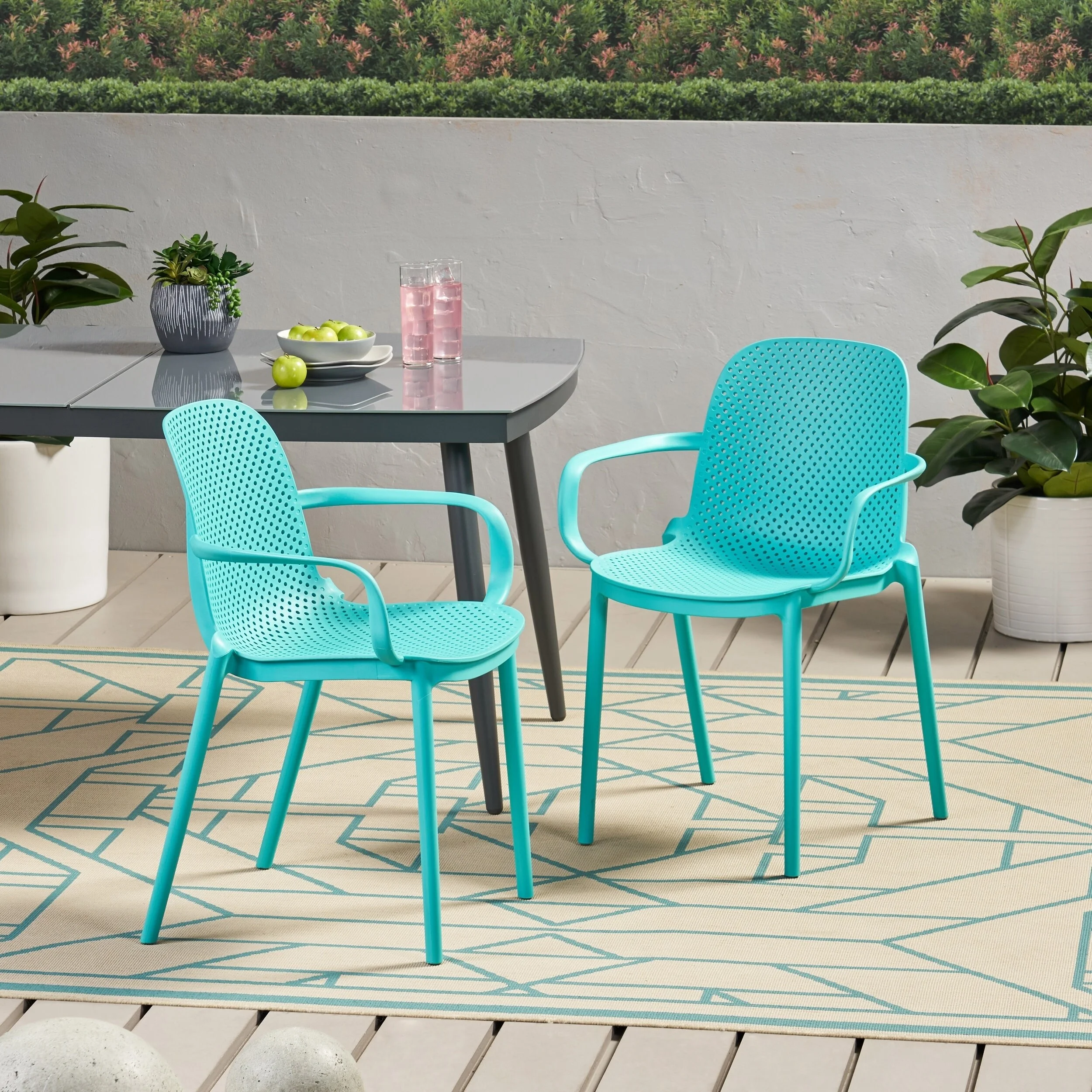 Christopher Knight Home Gardenia Modern Outdoor Stacking Dining Chair Set by  - 23.30