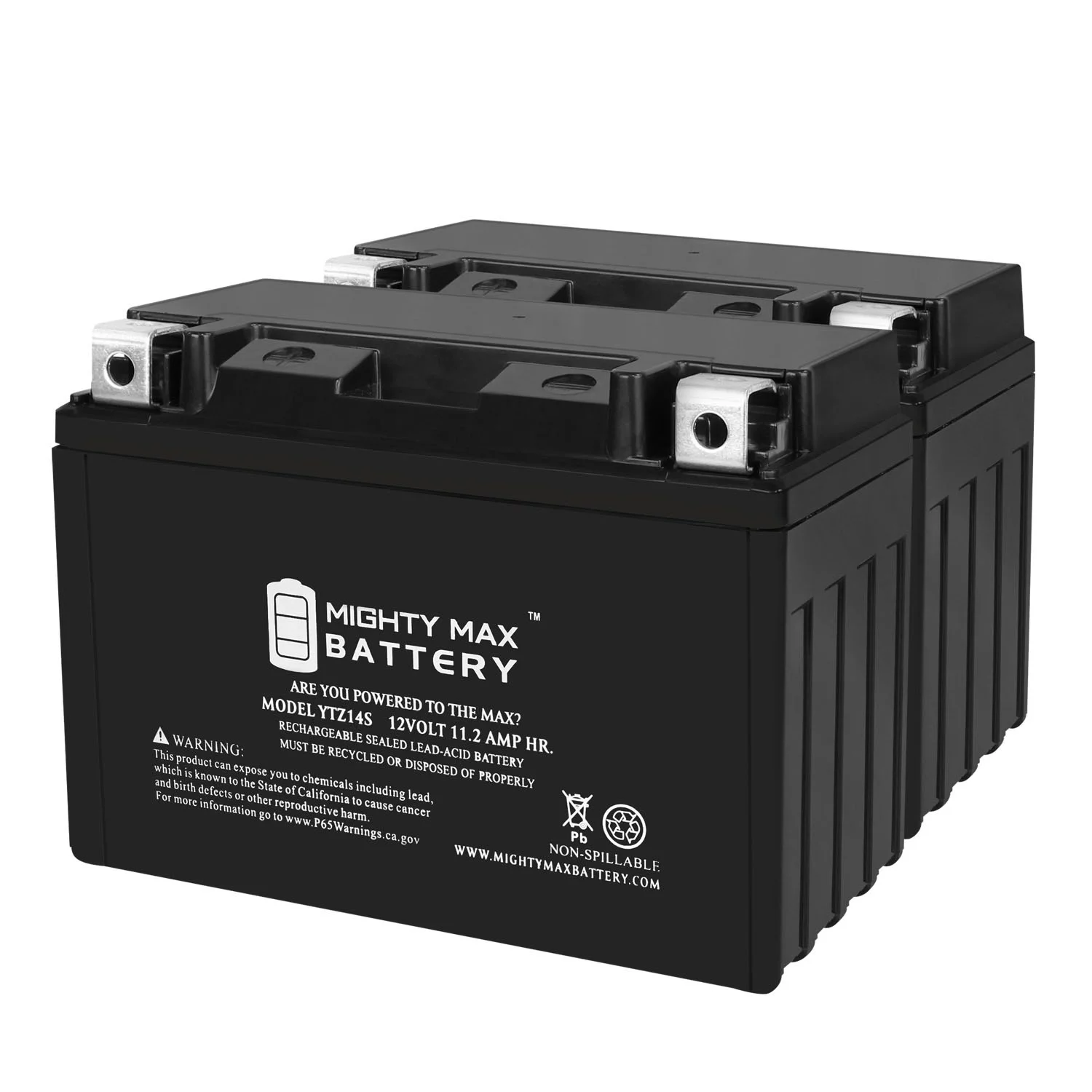 YTZ14S 12V 11.2AH Replacement Battery compatible with Snowmobile Mowers PWC Watercraft - 2 Pack
