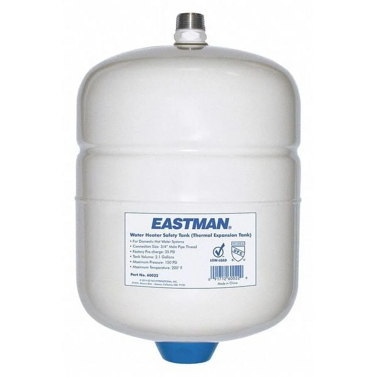 1pack ZoroSelect 60022 Thermal Expansion Tank, Steel, 8