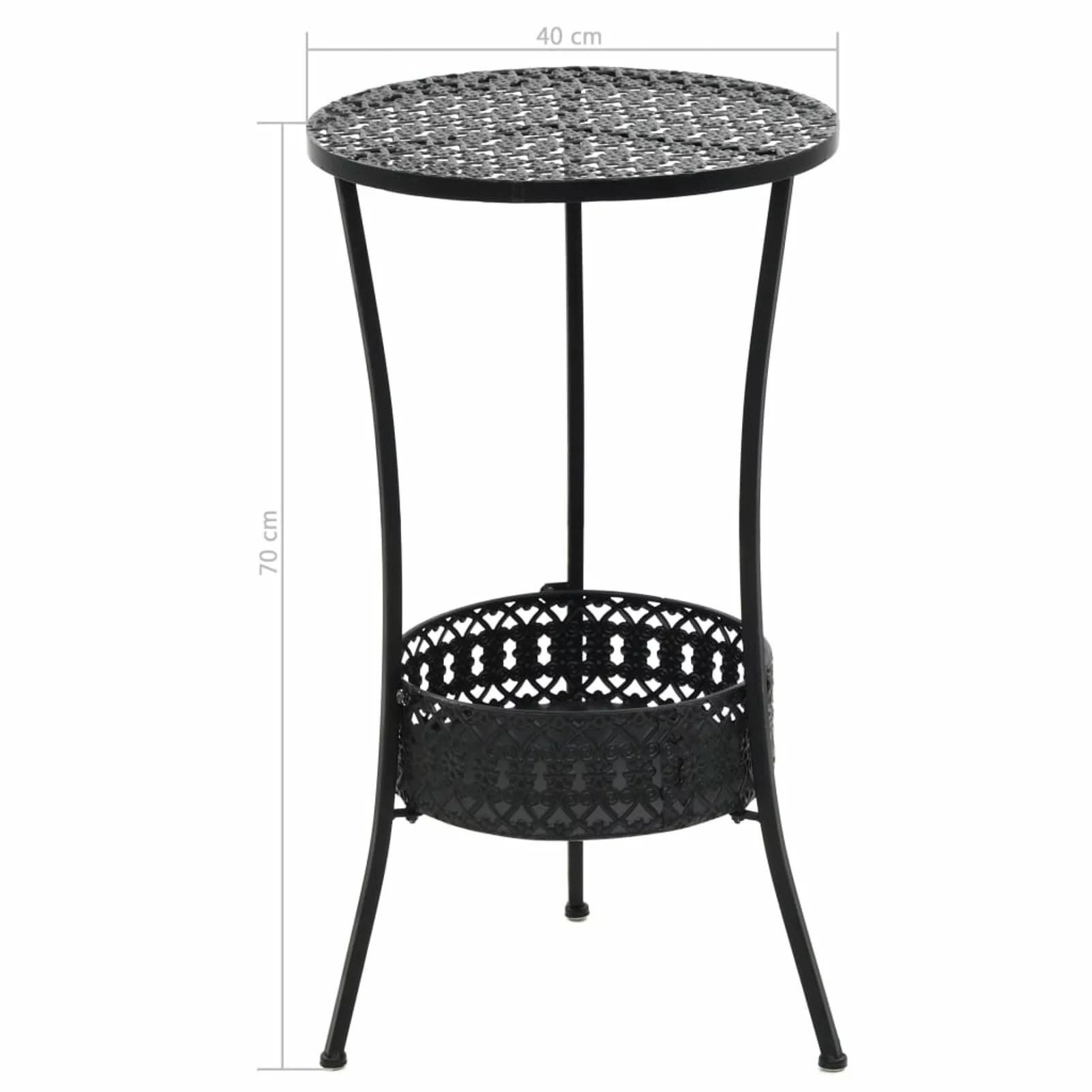 Carevas Bistro Table Black 15.7