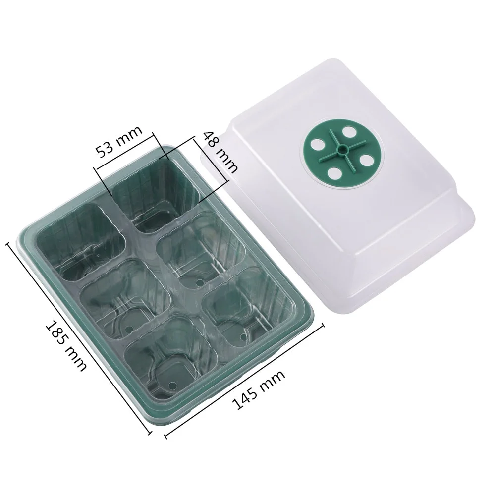 6/12 Cell Seedling Starter Nursery Box Gardening Transplanting Fork Shovel Plant Succulent Propagation Cultivation Planter 5 Set