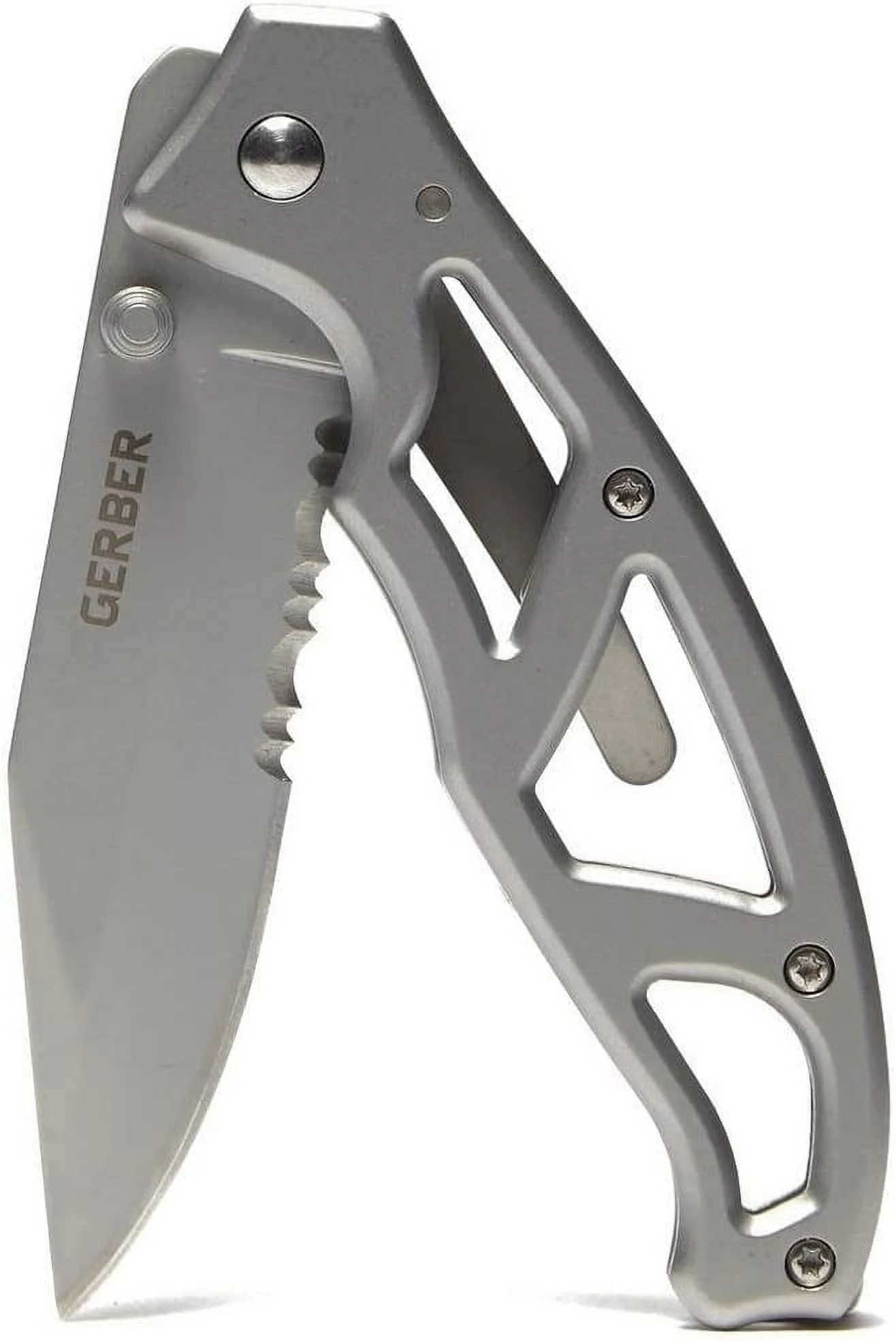Gerber Gear Paraframe I Knife, Serrated Edge, Stainless Steel [22-48443]