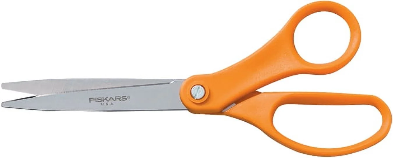 Fiskars 8 Inch Multi Purpose Scissors, Stainless Steel Blades, 1 Count, All Purpose Scissors