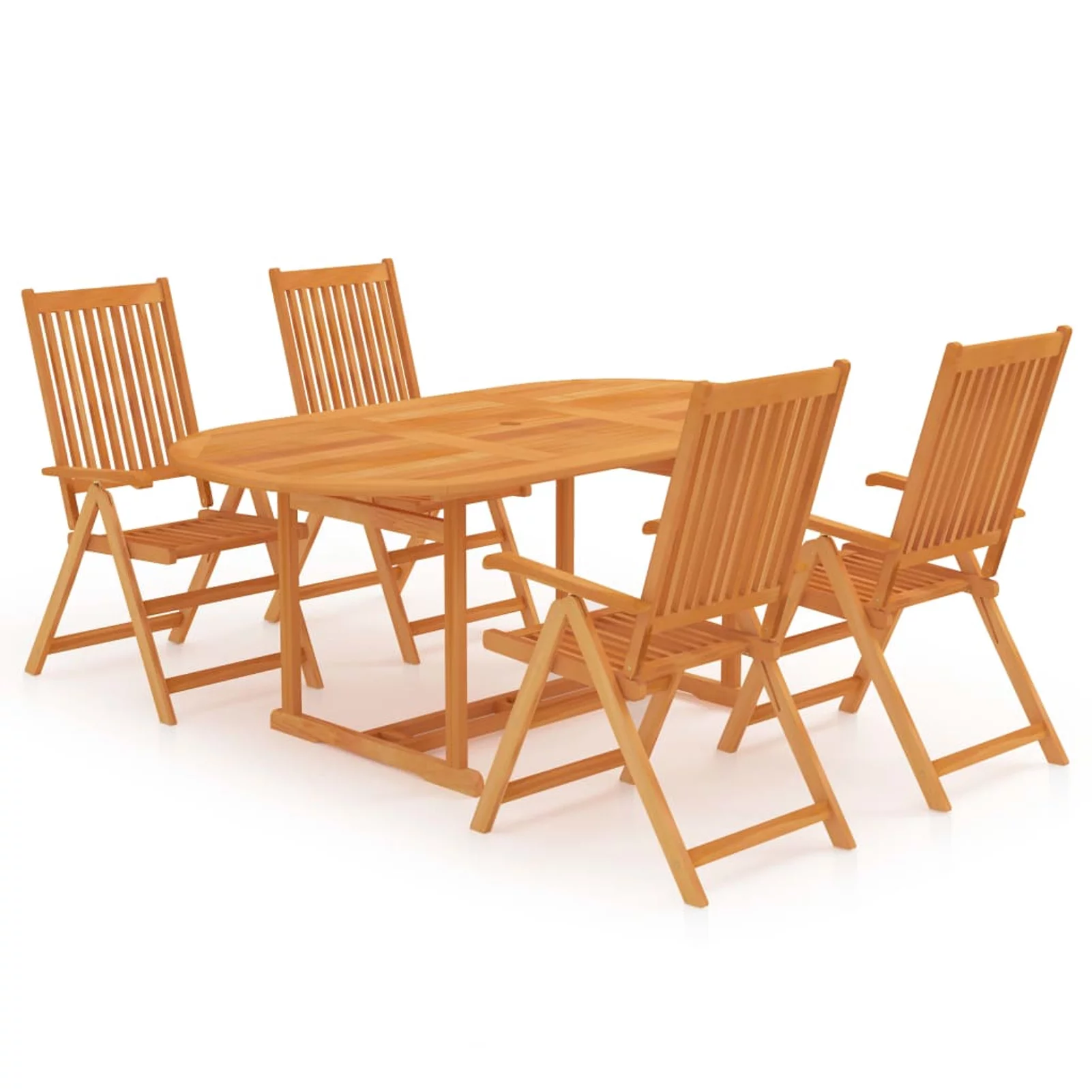 Carevas 5 Piece Garden Dining Set Solid Teak Wood