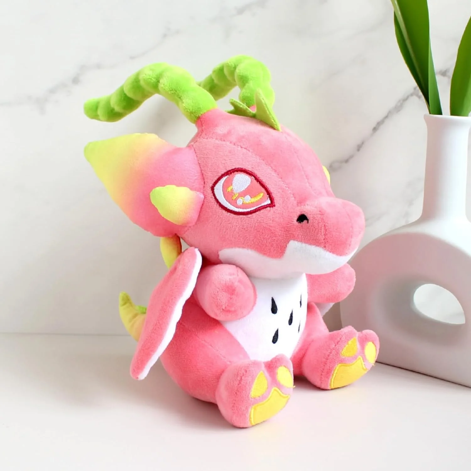 7.9 in Dragon Fruit Plush Toys, Cute Stuffed Animals Plush with Adorable Wings, Dragon Fruit Plush Pillow for Home dec, Cuddly Pillow Kawaii Gifts for Kids Boys Girls Birthday (Red)