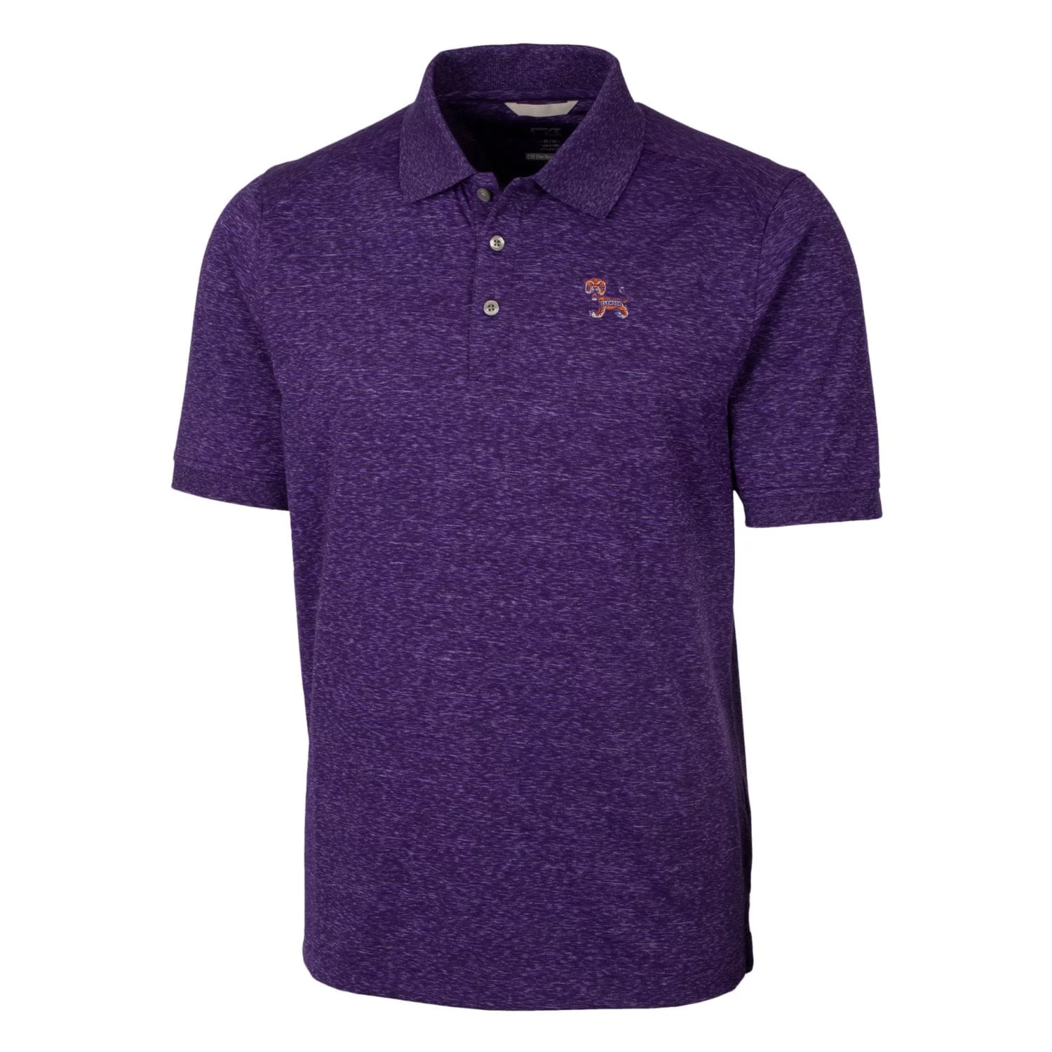 Men's Cutter & Buck Purple Clemson Tigers Advantage Space Dye Tri-Blend Polo