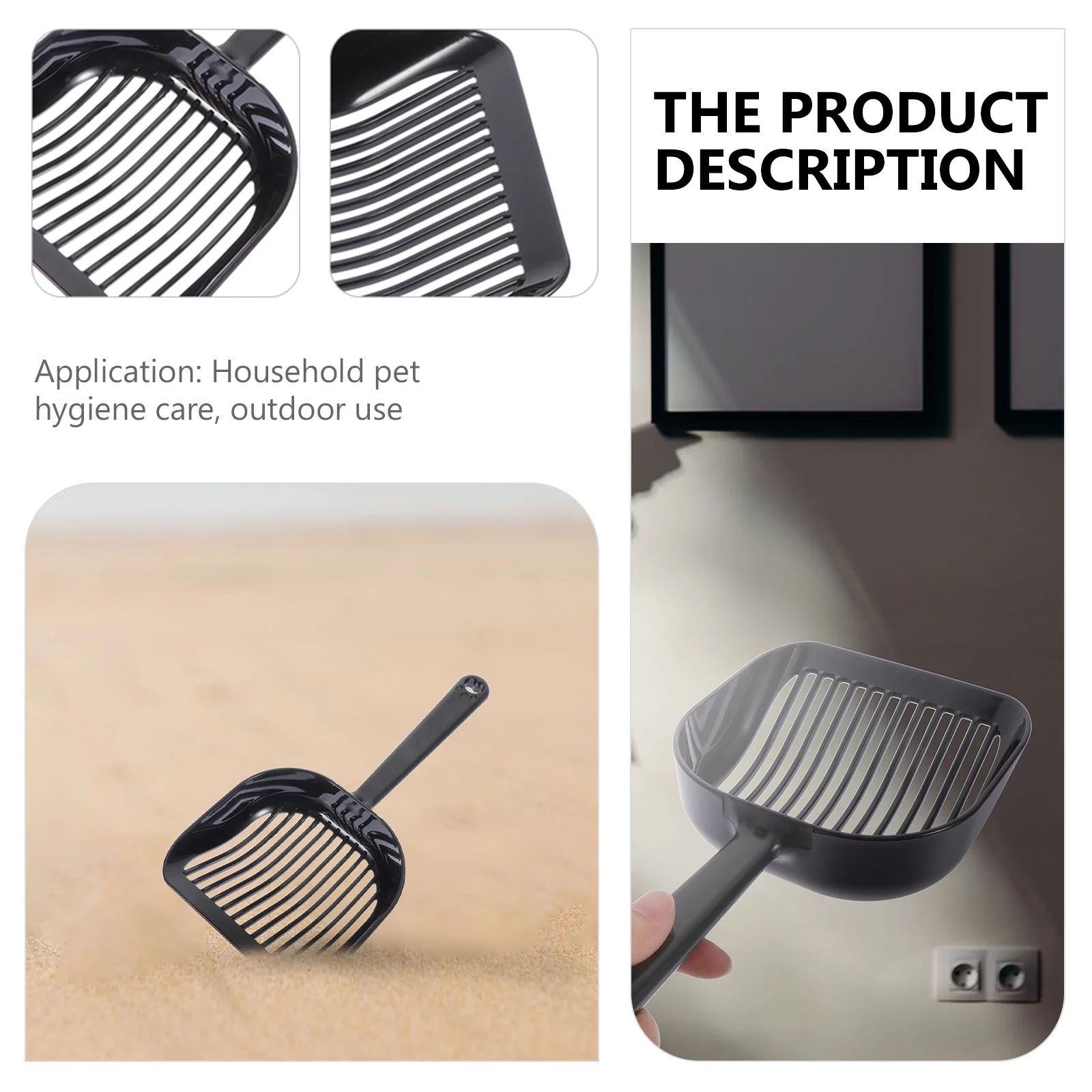 2 Pcs Cat Litter Shovel Pet Convenient Small Animal Poop Scooper Plastic