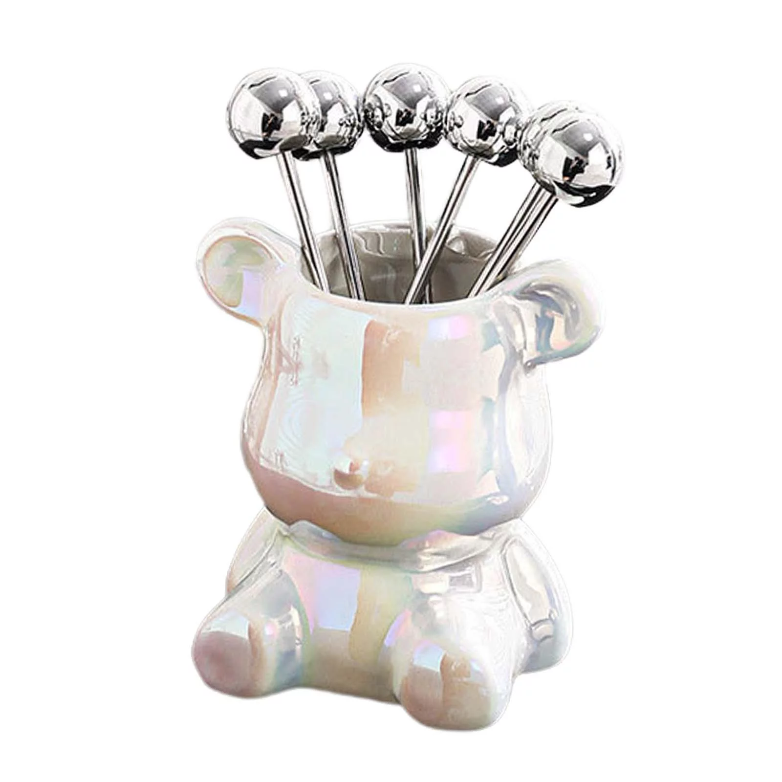Dessert Forks Appetizer Forks Cute Bear Designs Luxury Forks Creative Household Cake Fork for Restaurant Wedding Banquet Party Picnic Color