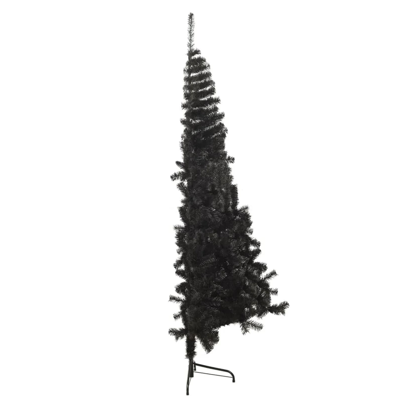 Walmeck Artificial Half Christmas Tree with Stand Black 7 ft PVC