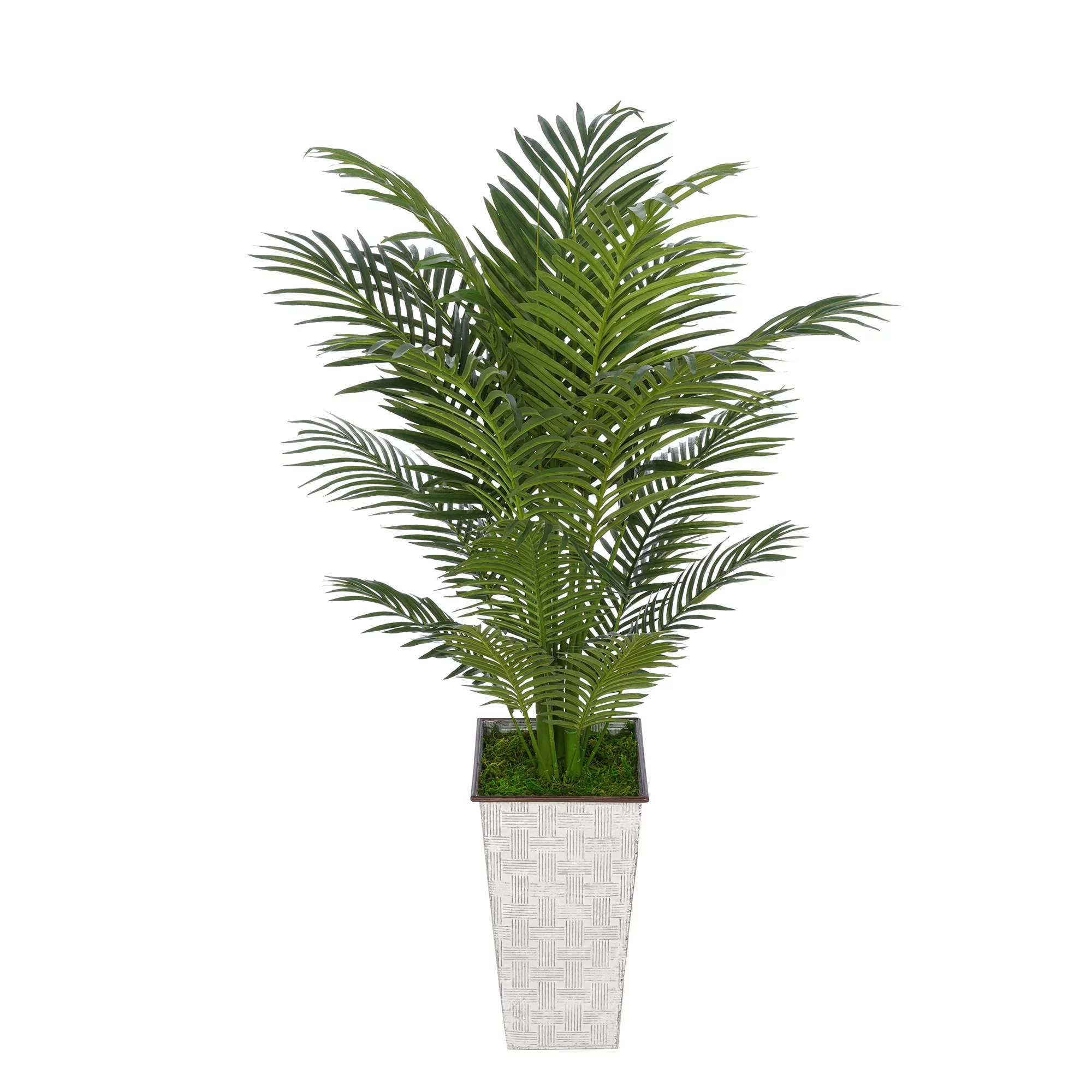 House of Silk Flowers Artificial 4-1/2 foot Areca Palm in Designer Metal (231)
