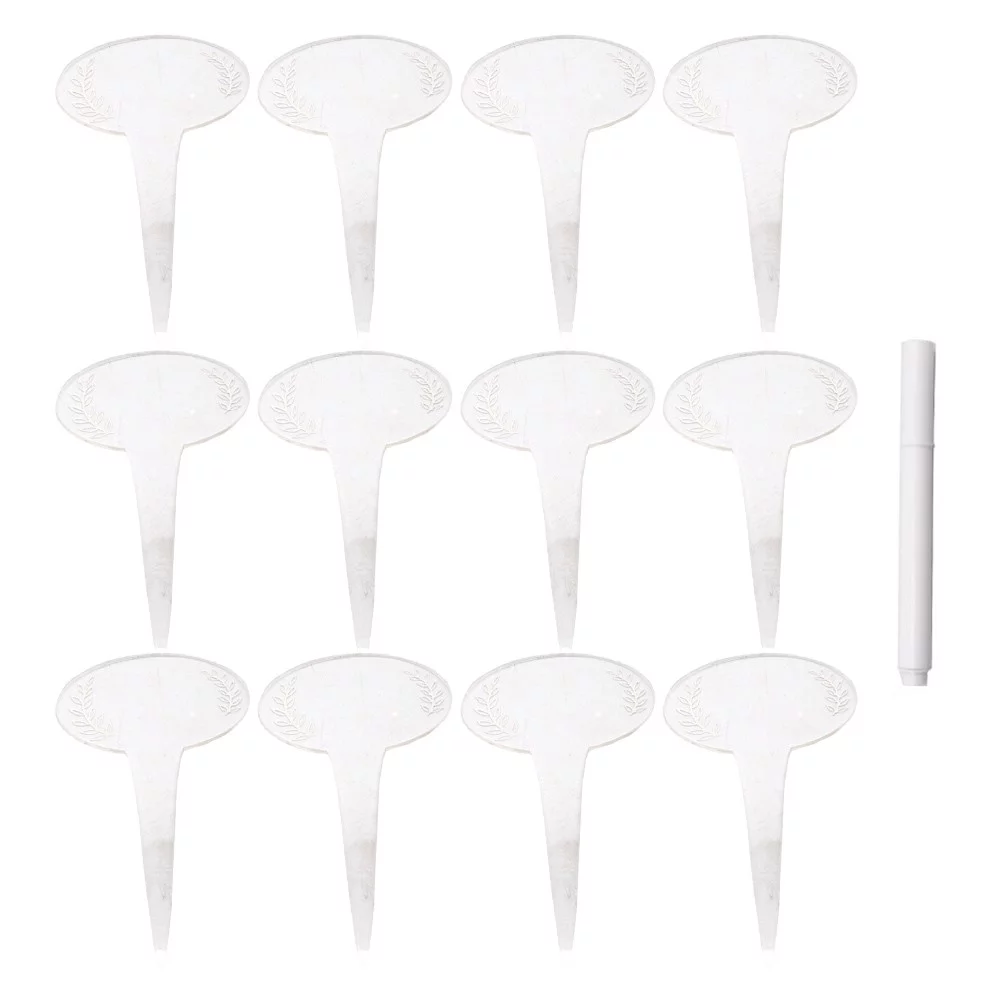 Herb Signs Plant Label Acrylic Plant Tag Oval-Type Marker Gardening