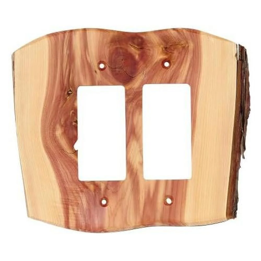 Rustic Juniper Wood Double Rocker Cover