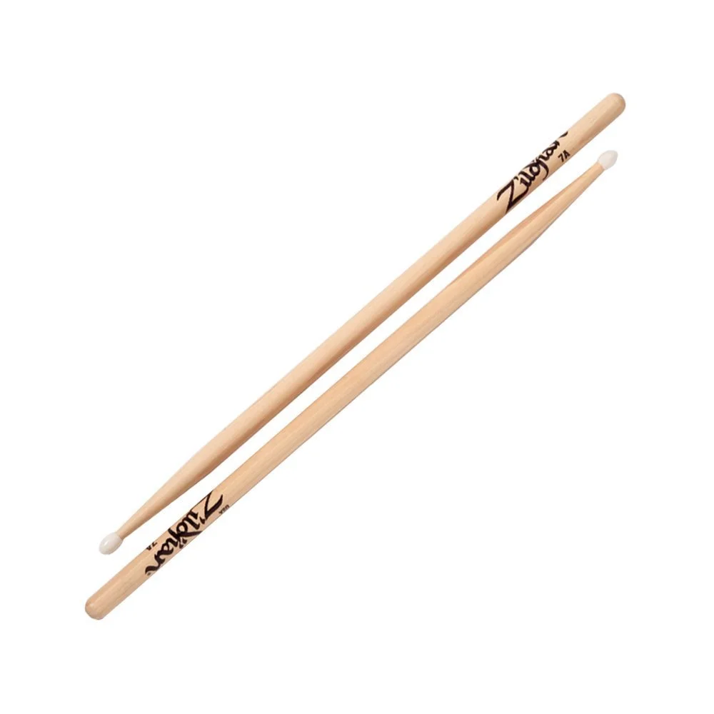 Zildjian 7ANN Hickory Natural Finish 7A Nylon Tip Drumsticks