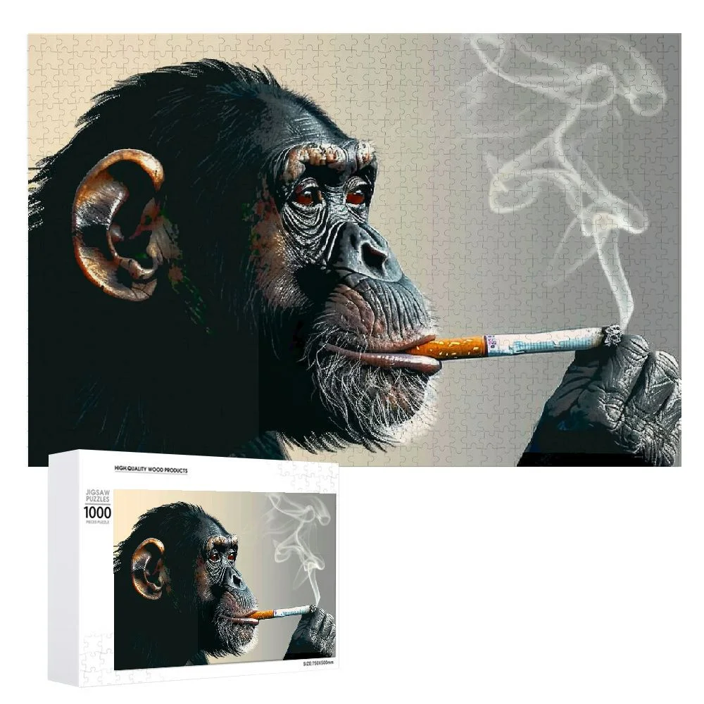 Nawy Monkey Monkey Wooden Jigsaw Puzzle Leisure Game Toy Gift for Family Friends 1000 PCS