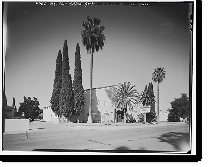 Historic Framed Print, March Air Force Base, March Field, Gymnasium, DeKay Avenue, Moreno Valley, Riverside County, CA, 17-7/8