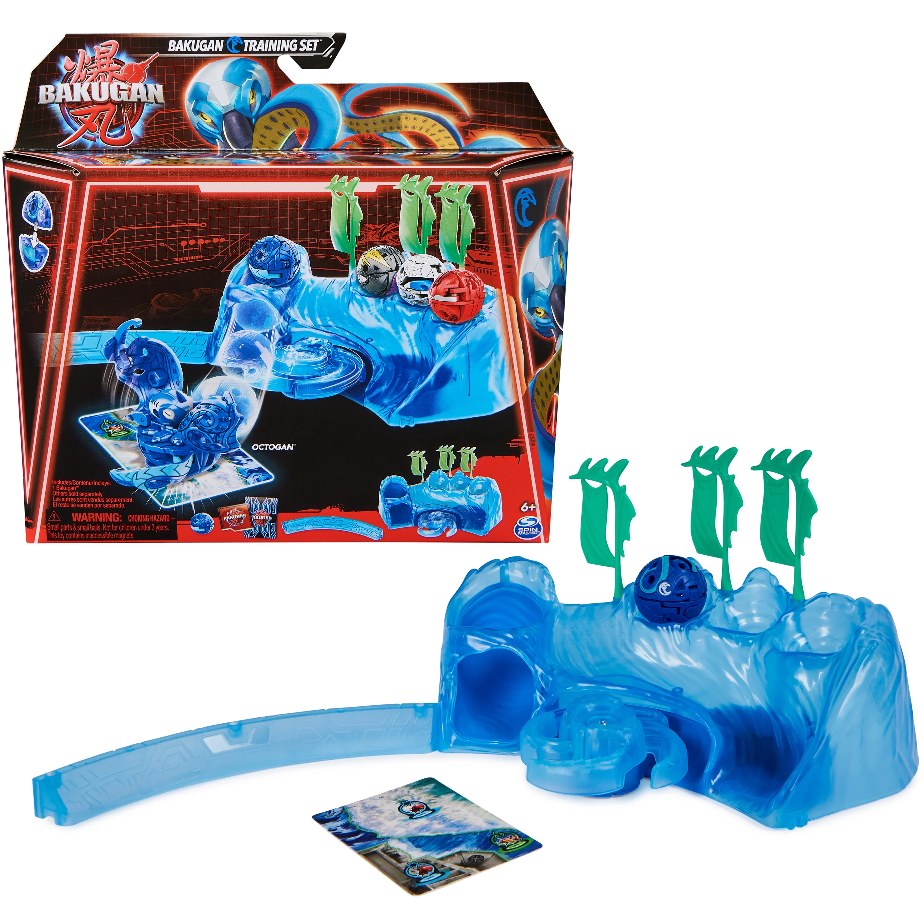 Bakugan Training Set with Octogan, Aquatic Clan Themed, Customizable Action Figure, Trading Cards, and Playset, Kids Toys for Boys and Girls 6 and up