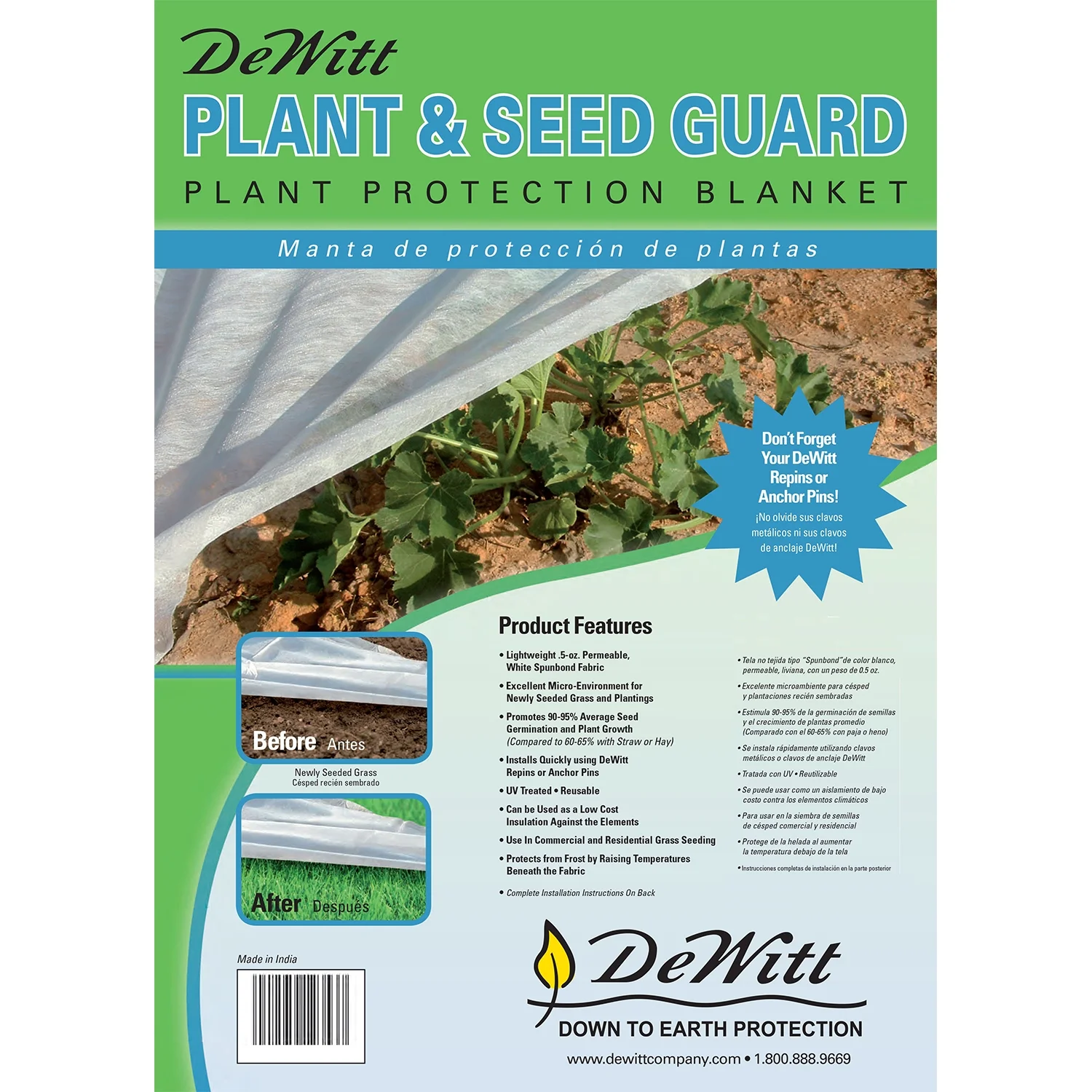 DeWitt Company DWT-SG12500 5 Ounce Plant & Seed Winter Garden Guard Fabric