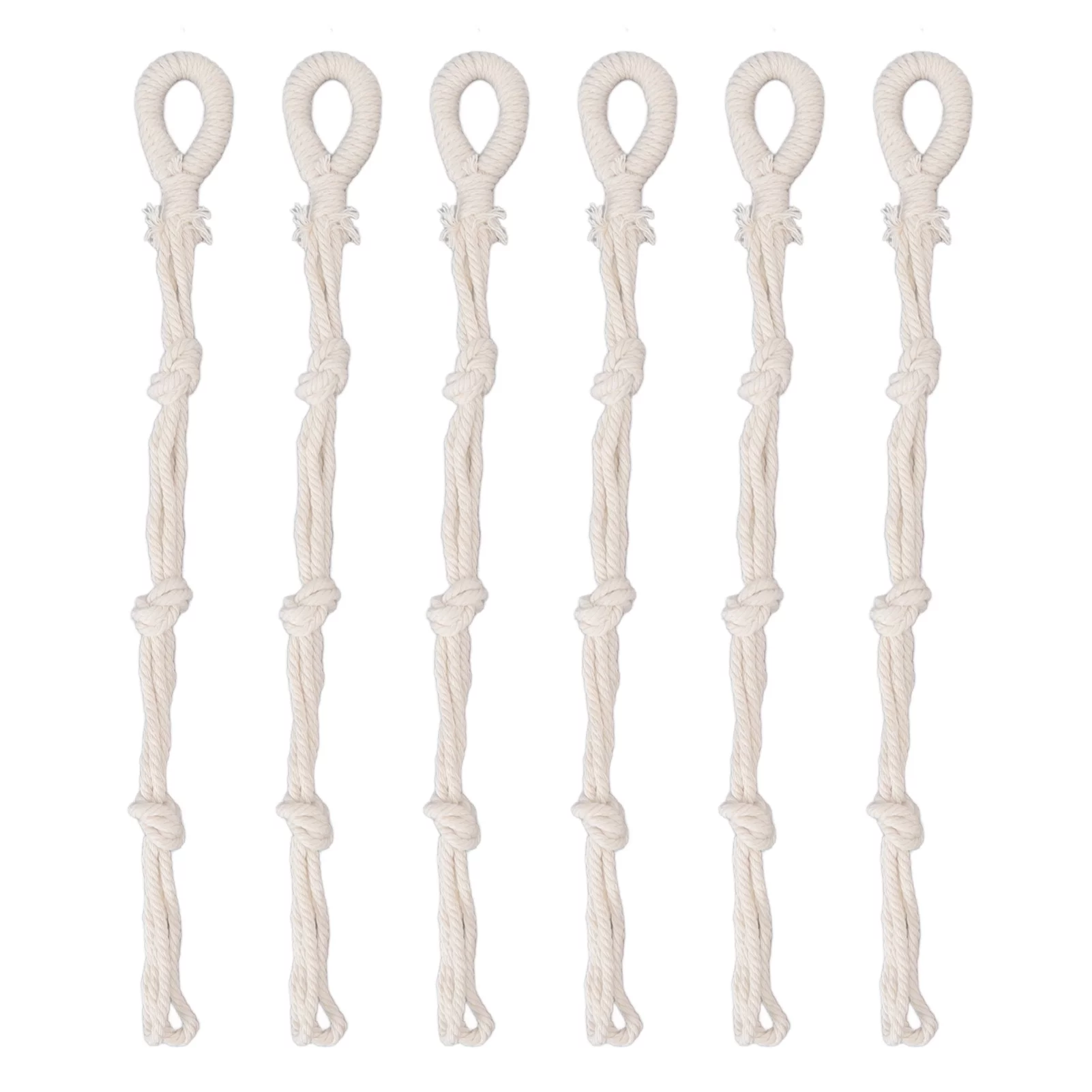 Verdant Touch Hainging Plant Pot Holder 6 Pcs Macrame Plant Hanger Braided Cotton Rope Adjustable Hanging Plant Holder for Indoor Outdoor